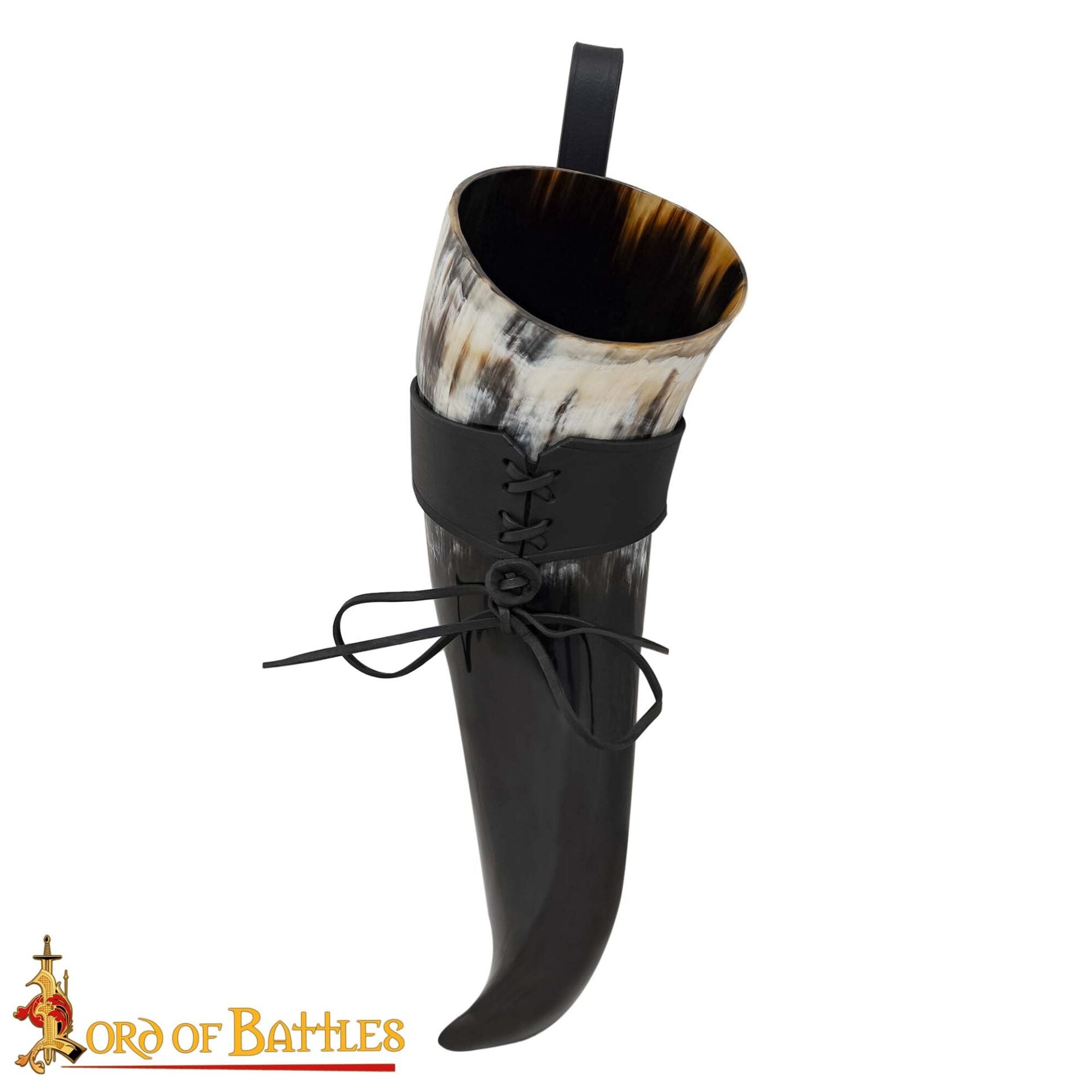 Cuerno de beber vikingo con funda de cuero - imagen 13