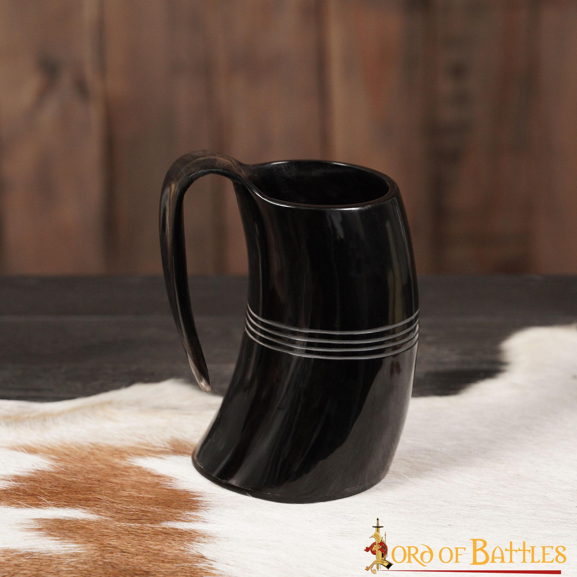 Imagen única de: Jarra de cerveza vikinga en cuerno de buey hecha a mano - imagen 8