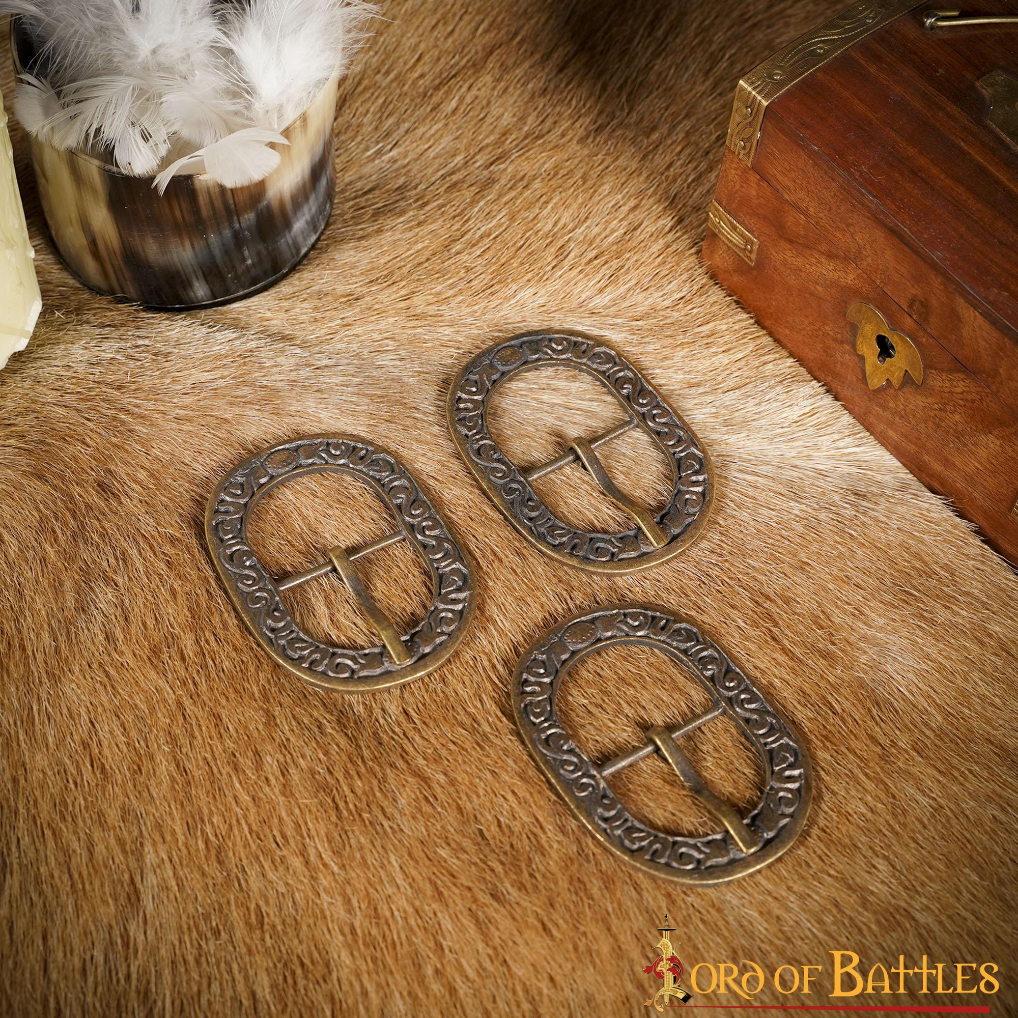 Imagen única de: Set de 3 hebillas florales para cinturón en latón envejecido - imagen 5