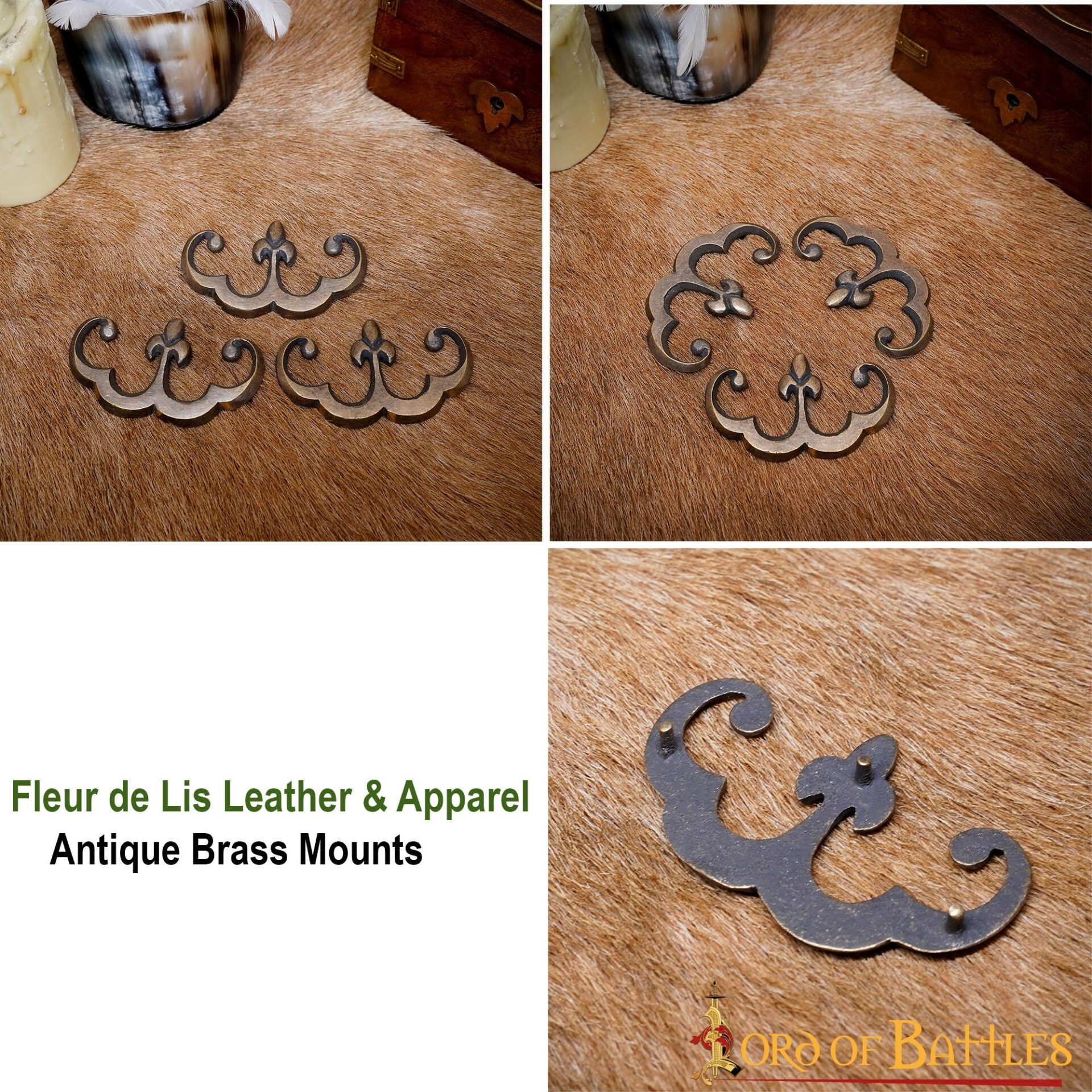 Imagen única de: Monturas Fleur de Lis en latón envejecido - Set de 3 - imagen 4