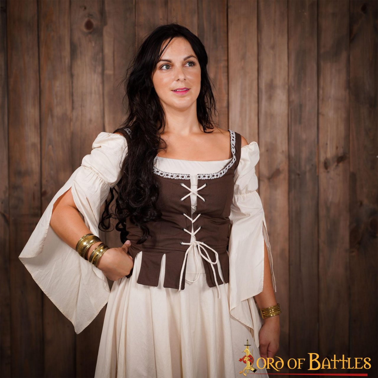 Corpiño medieval Adalyn de 100% algodón con cordones - imagen 14