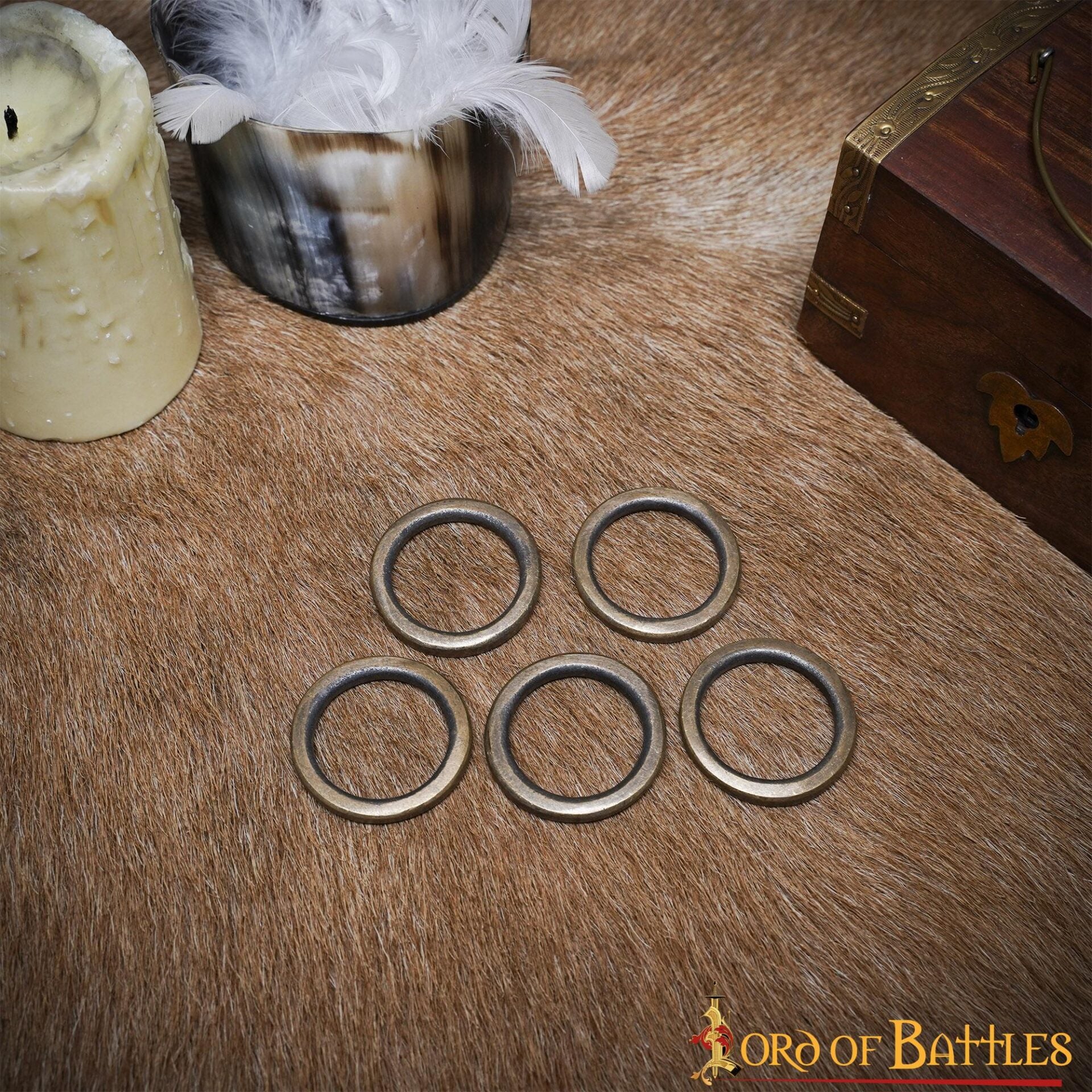 Imagen única de: Juego de 5 hebillas anilla para cinturón - latón envejecido - imagen 9