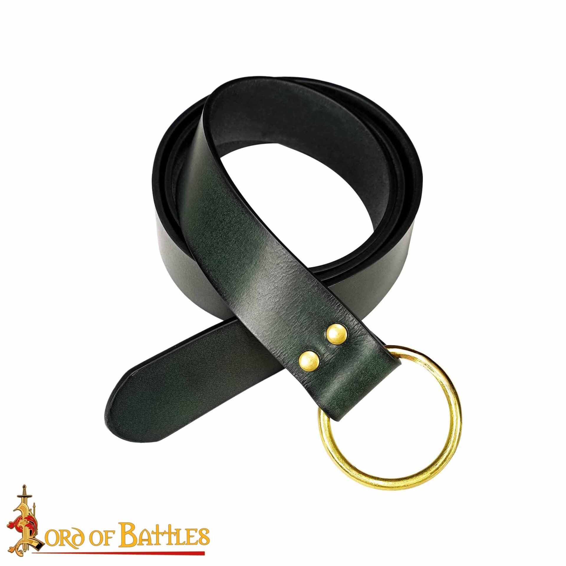 Imagen única de: Cinturón de piel artesanal con hebilla anillo de latón