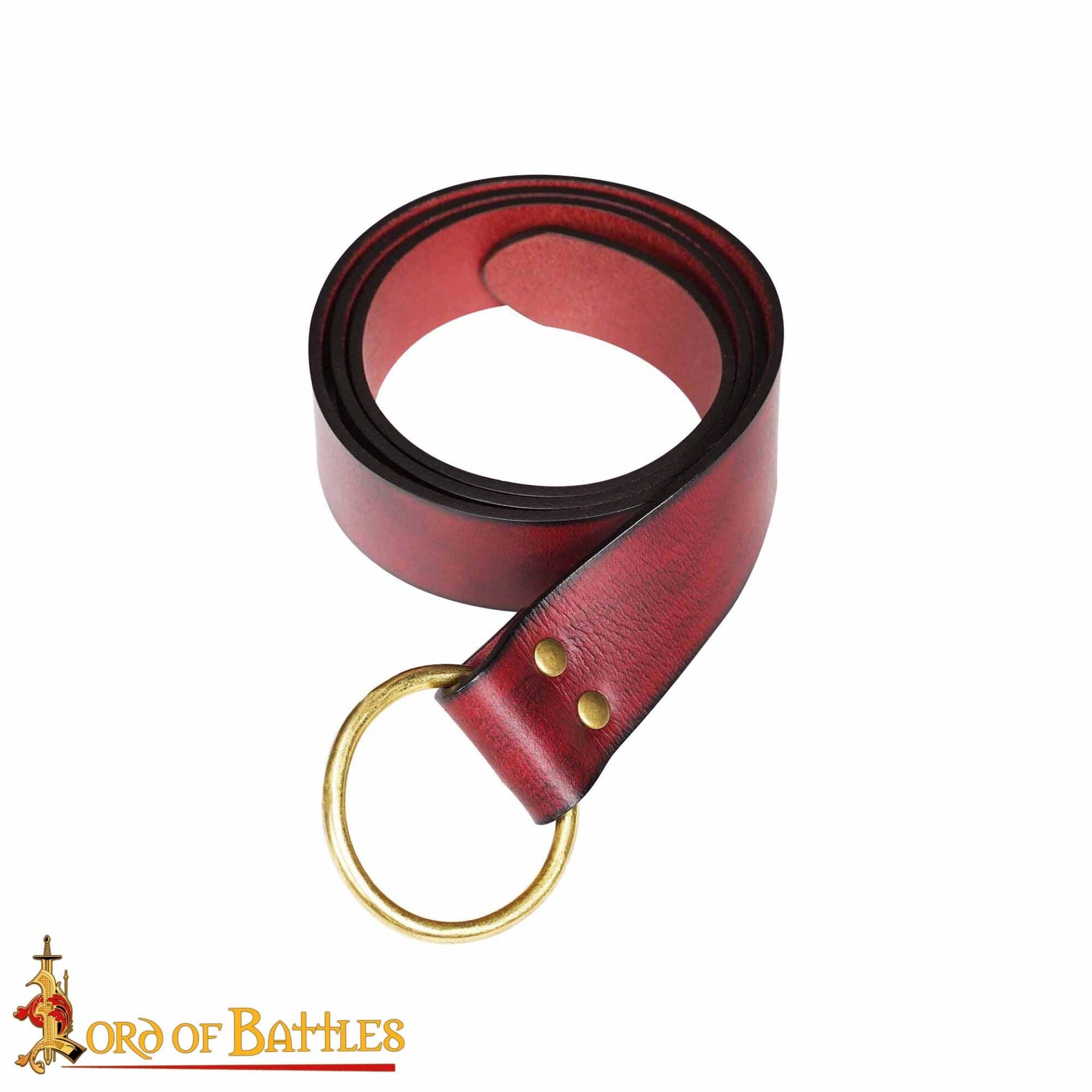 Imagen única de: Cinturón de piel artesanal con hebilla anillo de latón