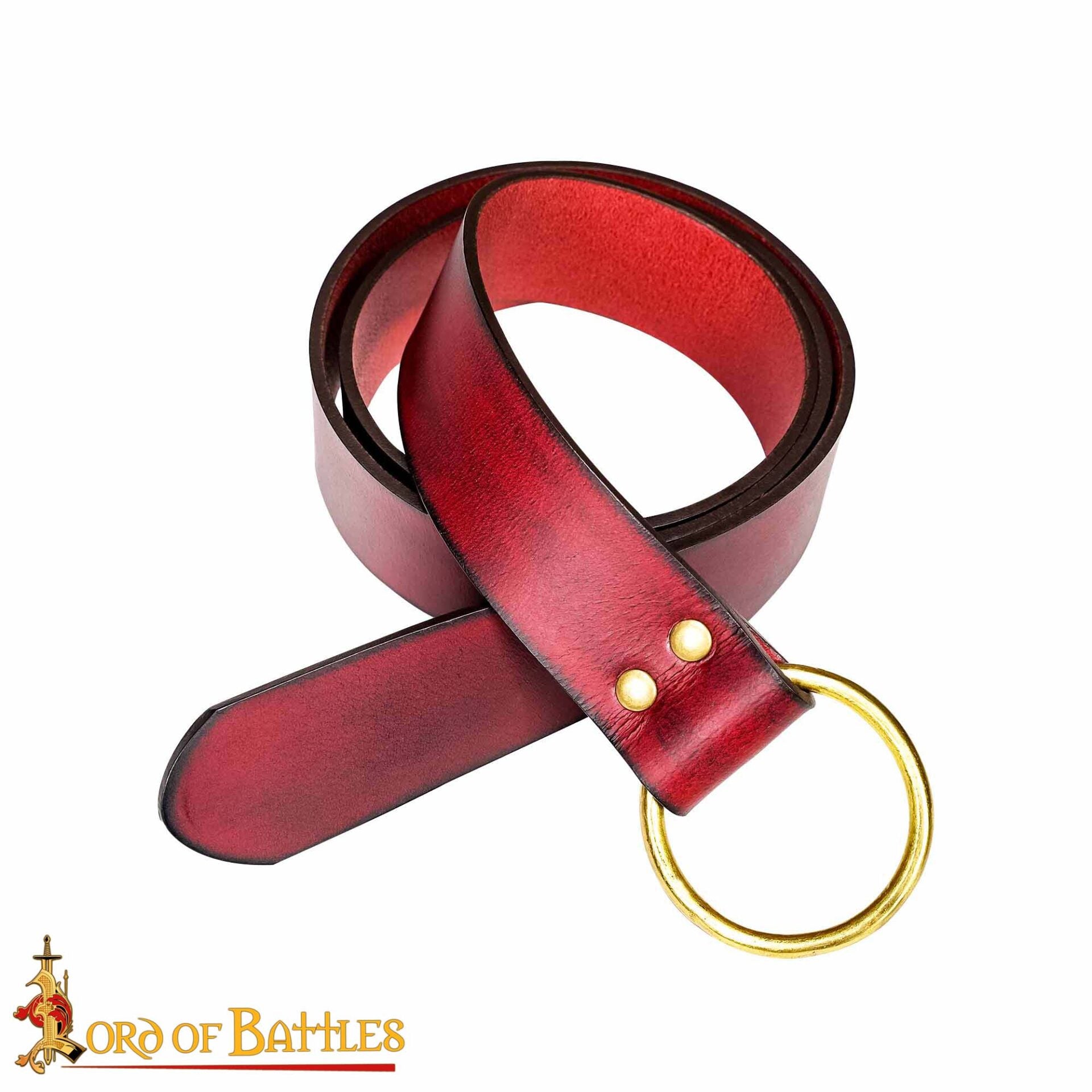 Imagen única de: Cinturón de piel artesanal con hebilla anillo de latón