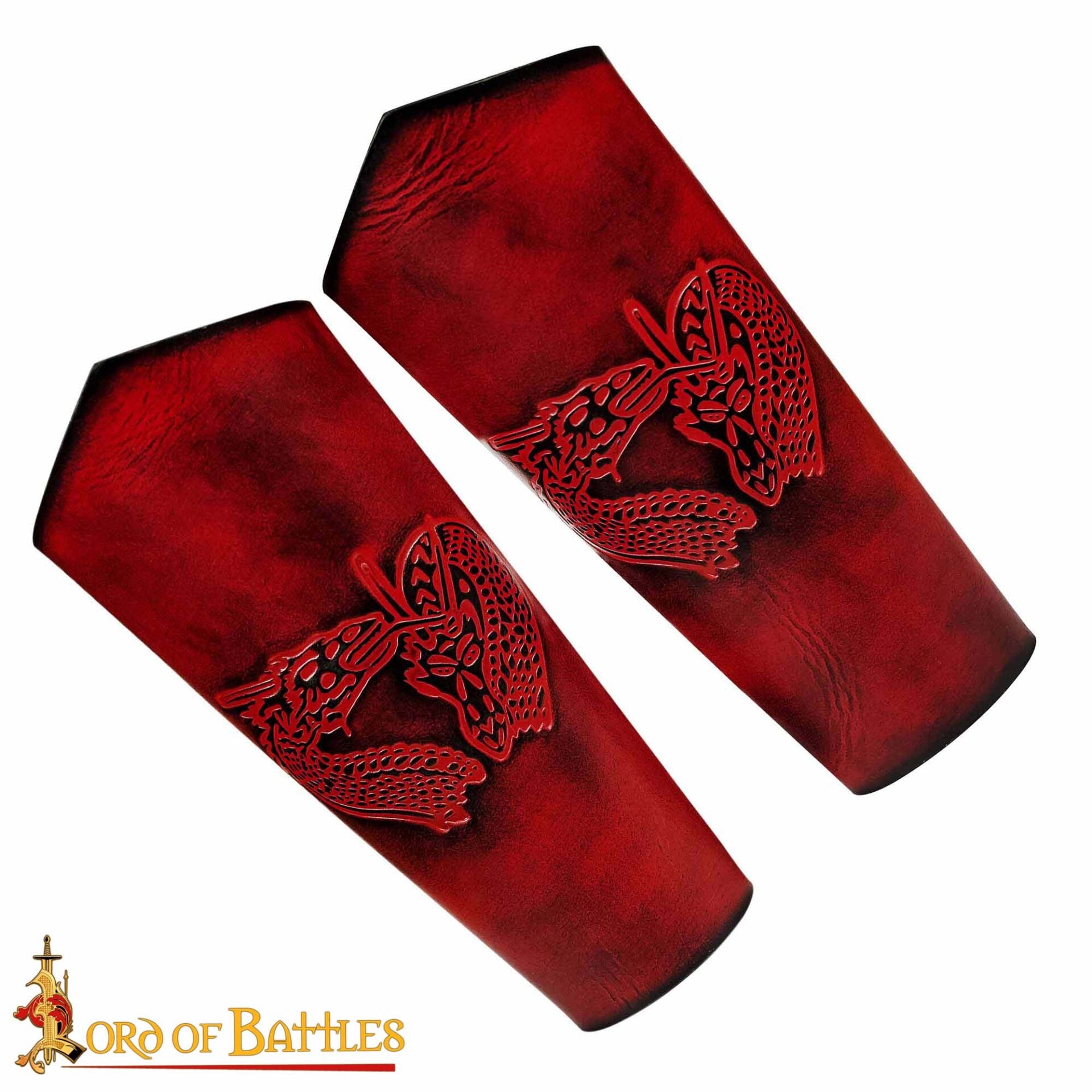 Brazales de cuero con dragón en relieve - imagen 4