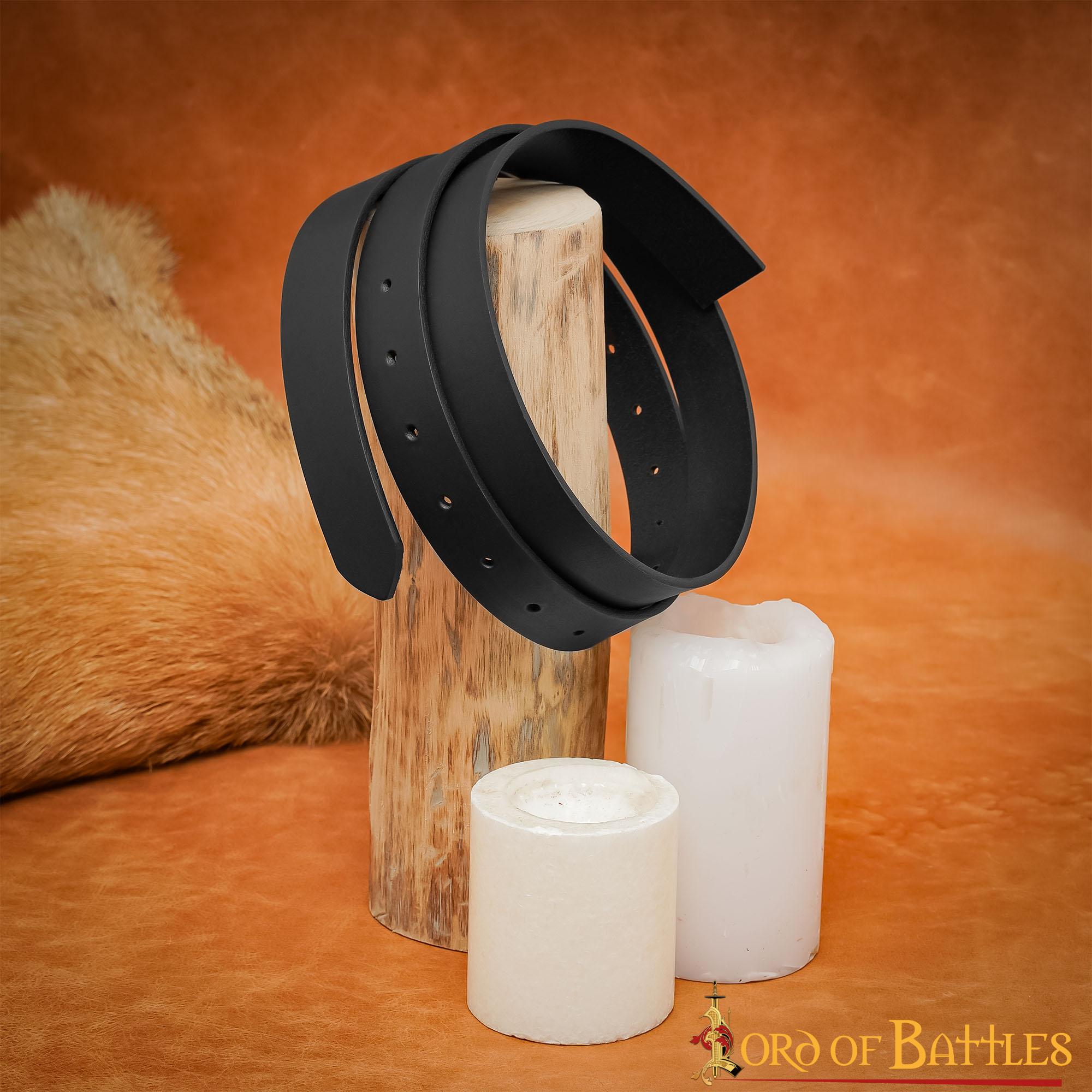 Cinturón de cuero hecho a mano, 2,9 cm — liso y personalizable - imagen 6
