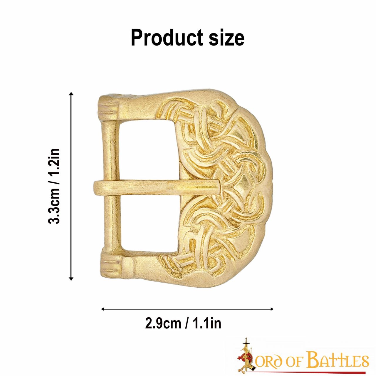 Imagen única de: Hebilla vikinga de latón macizo con nudos celtas - imagen 3