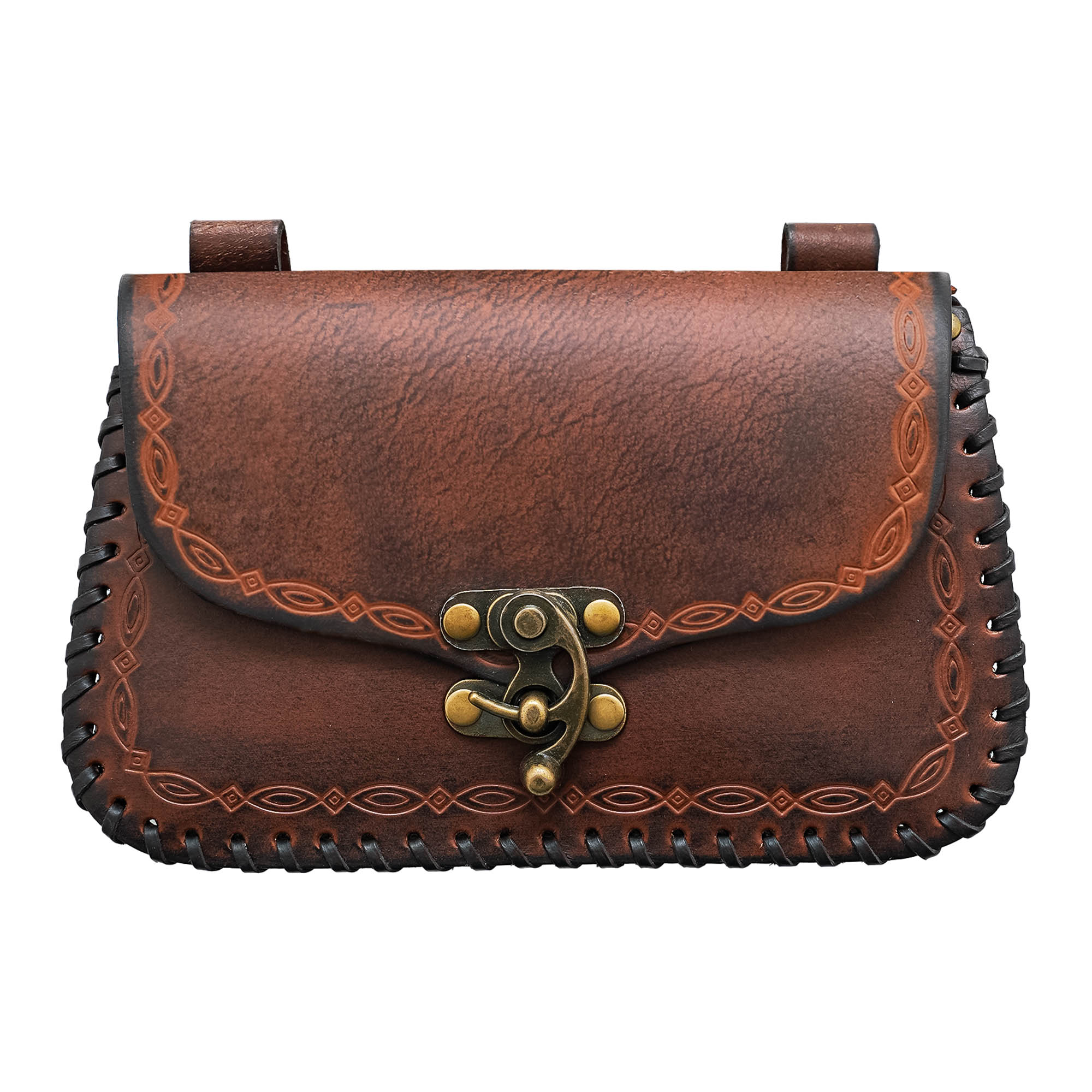 Bolsa de cinturón medieval de cuero repujado — LARP y recreación - imagen 47