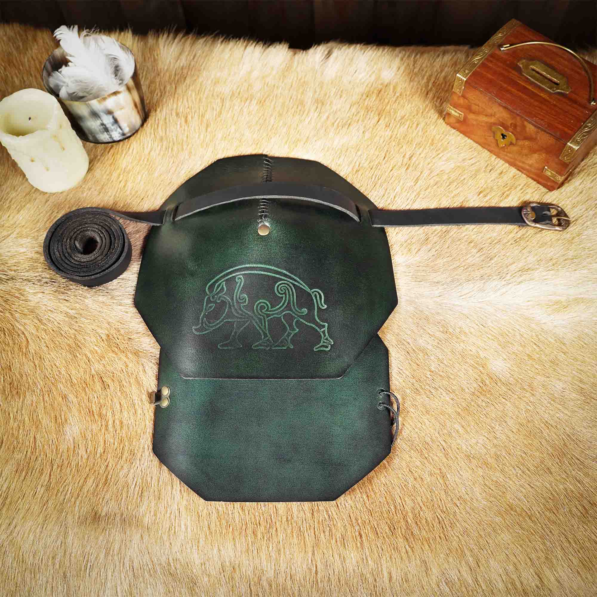 Hombreras de cuero con relieve Mercia - Verde