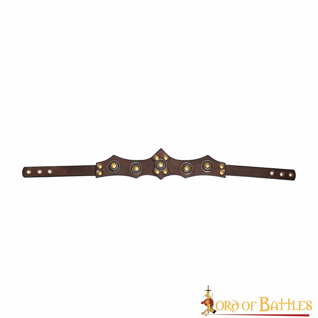 Diadema de cuero vikinga y medieval con adornos metálicos - imagen 8