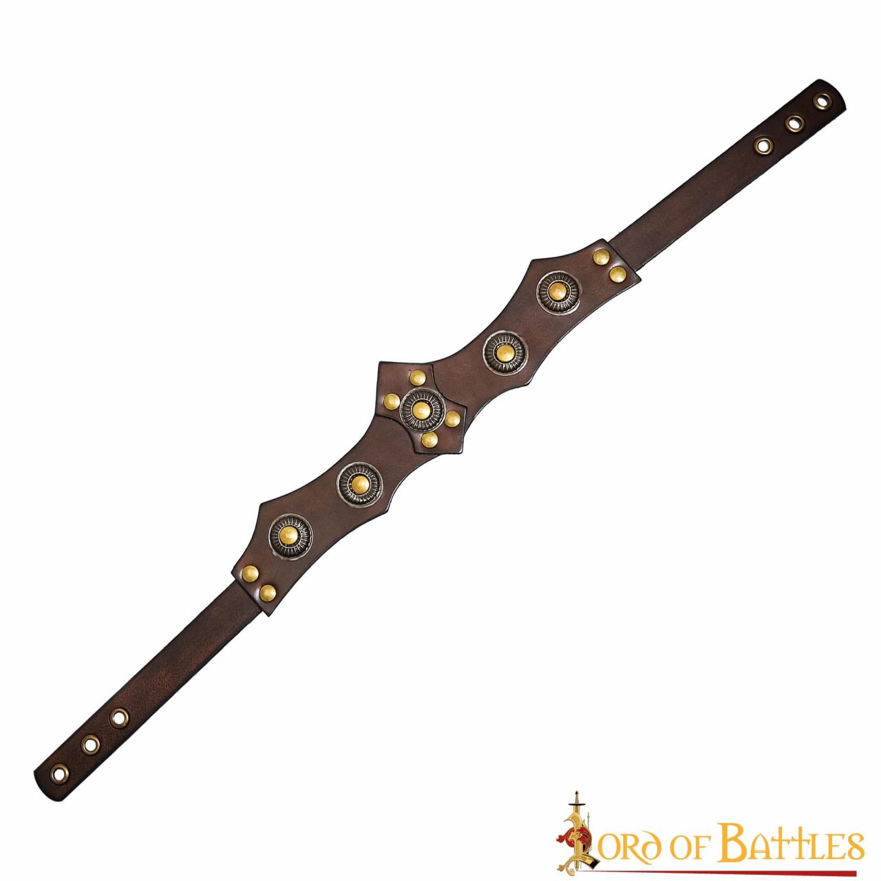 Diadema de cuero vikinga y medieval con adornos metálicos - imagen 9