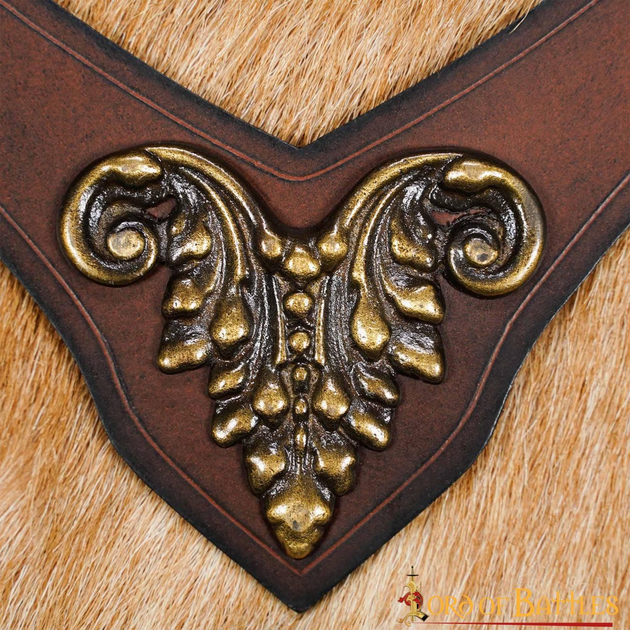 Accesorio de cuero con montura de latón antiguo - imagen 11