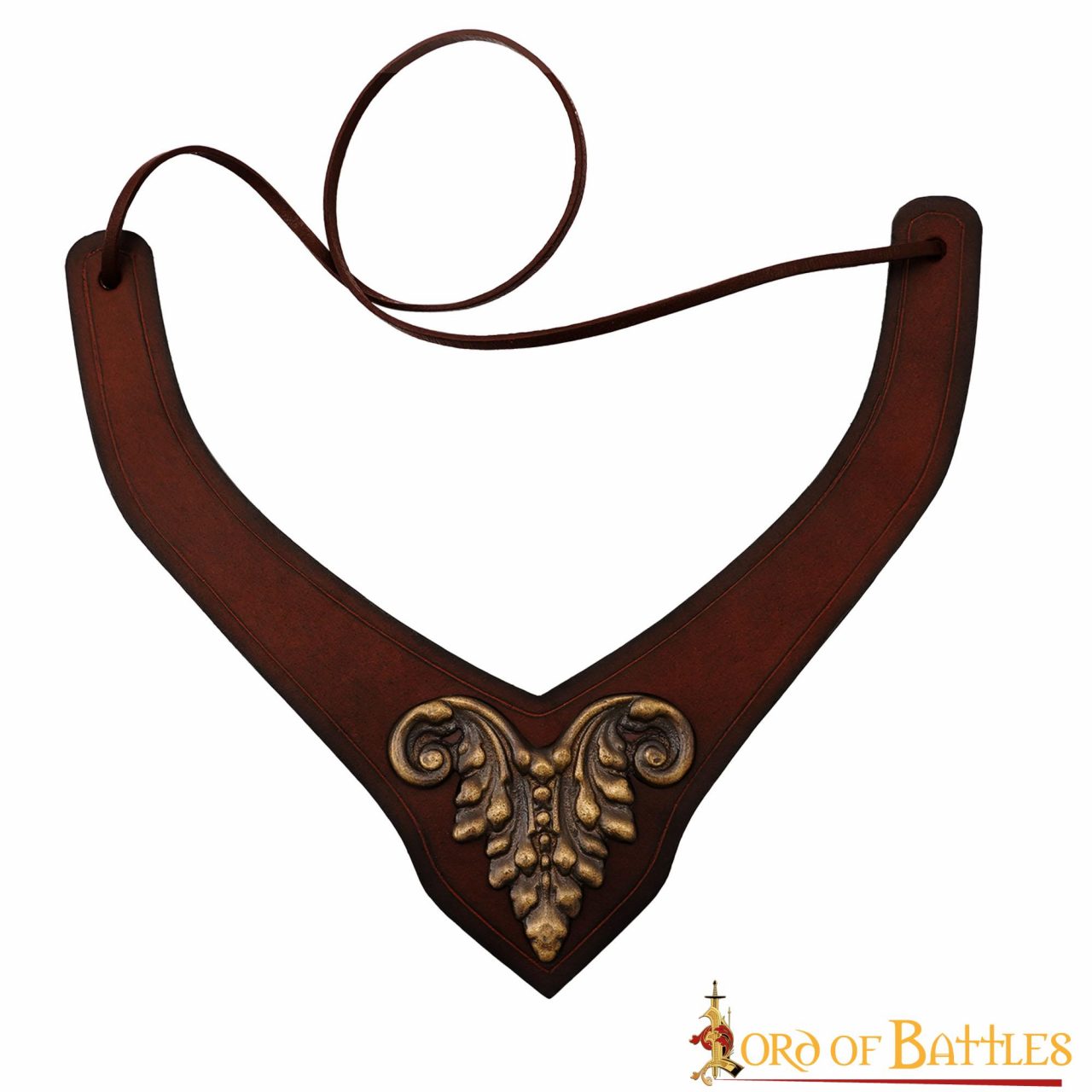 Accesorio de cuero con montura de latón antiguo - imagen 5