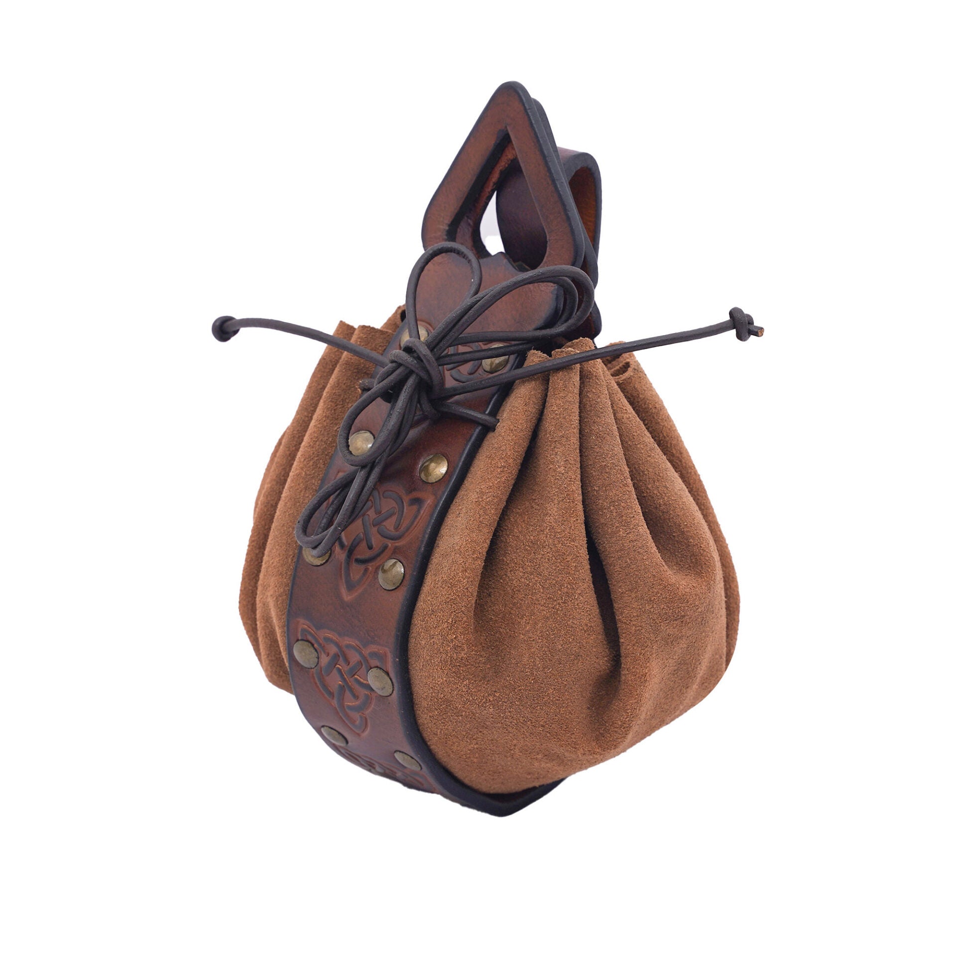 Bolsa de cinturón de cuero con nudos celtas en relieve - imagen 20