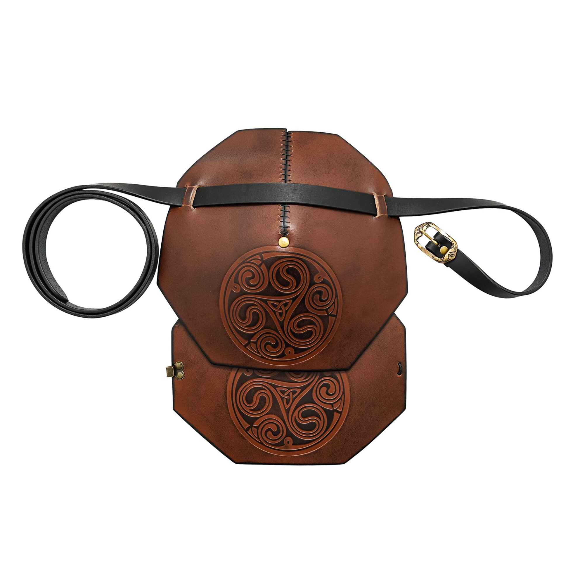 Hombreras de cuero Northmen con motivos celtas repujados