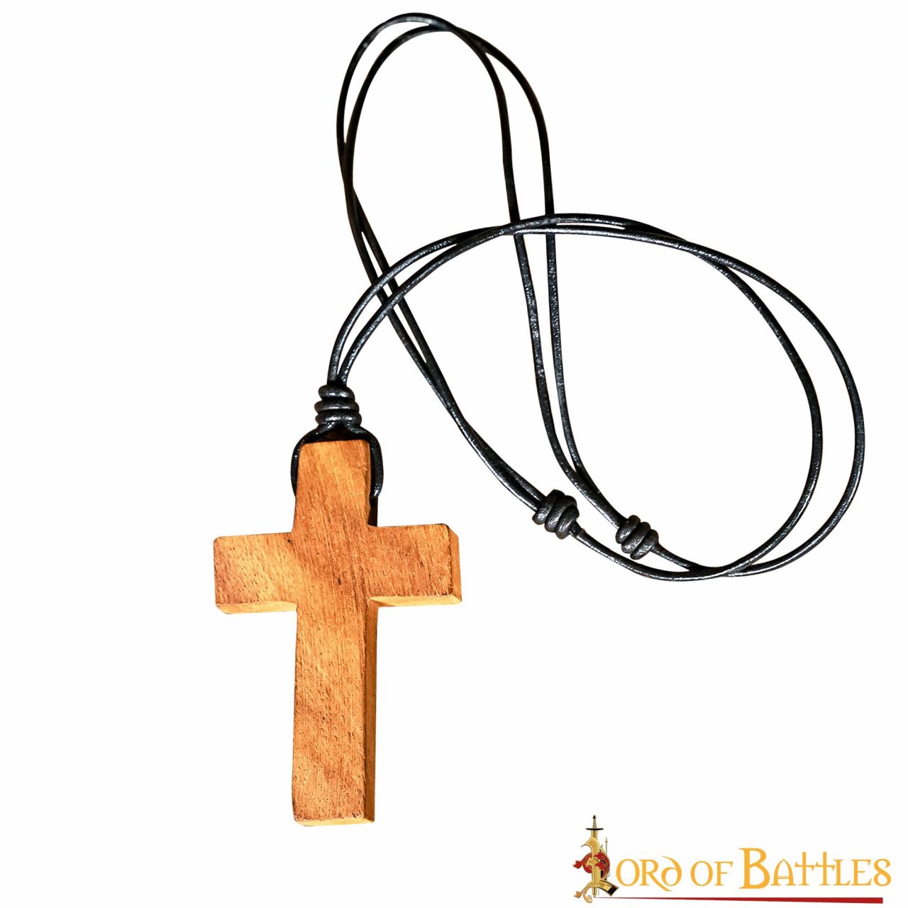 Collar de la Santa Cruz de Madera con Cordón de Cuero Auténtico - Fe Medieval y Cruzada - Imagen 2