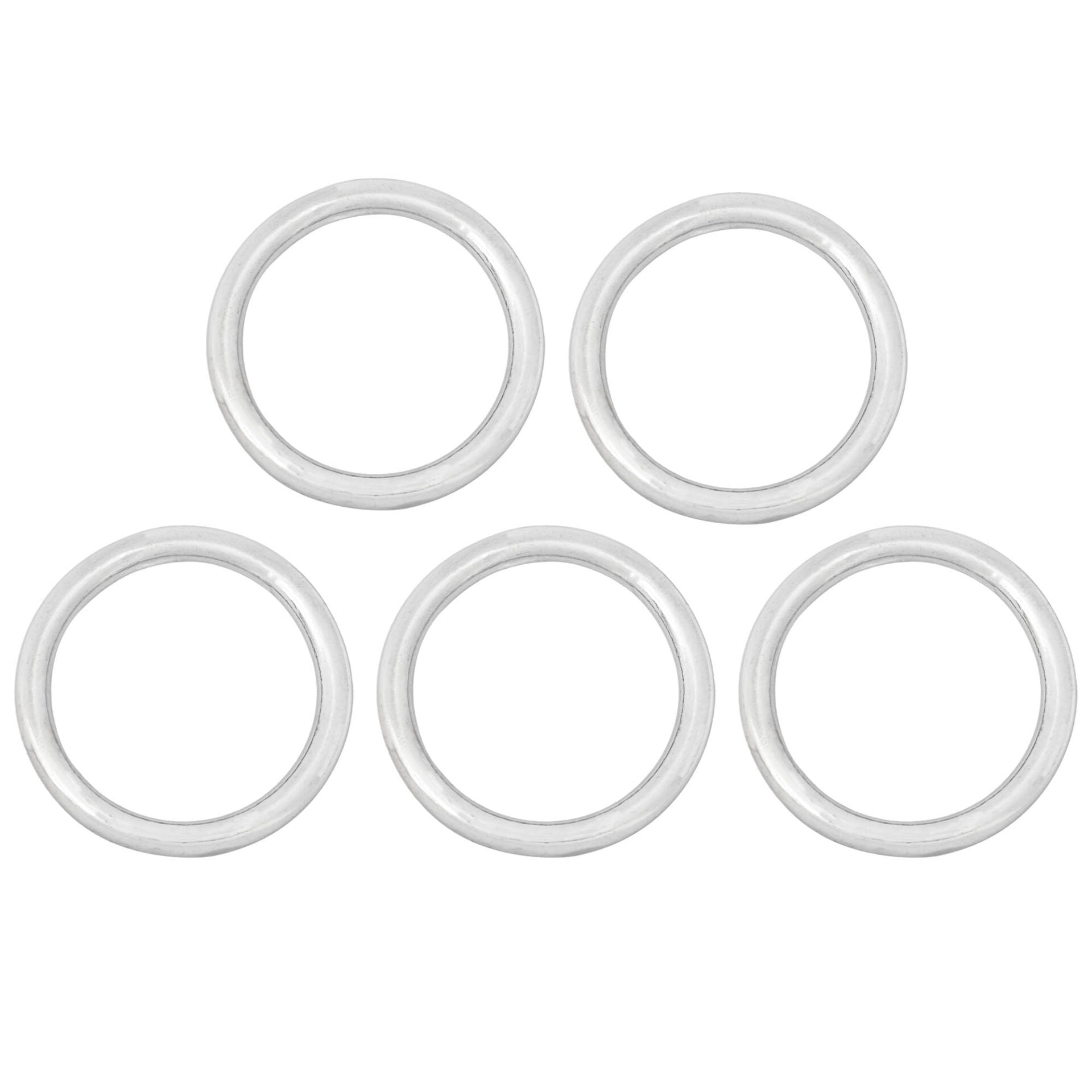 Imagen única de: Set de 5 anillos de acero niquelado, 1 pulgada