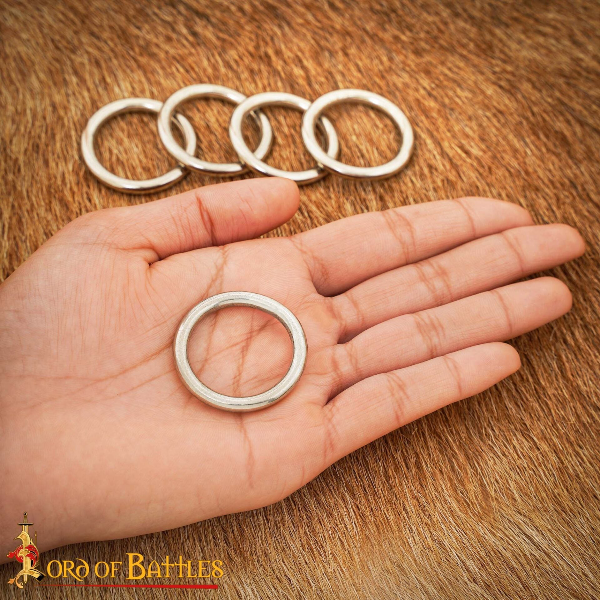 Imagen única de: Set de 5 anillos de acero niquelado, 1 pulgada - imagen 5