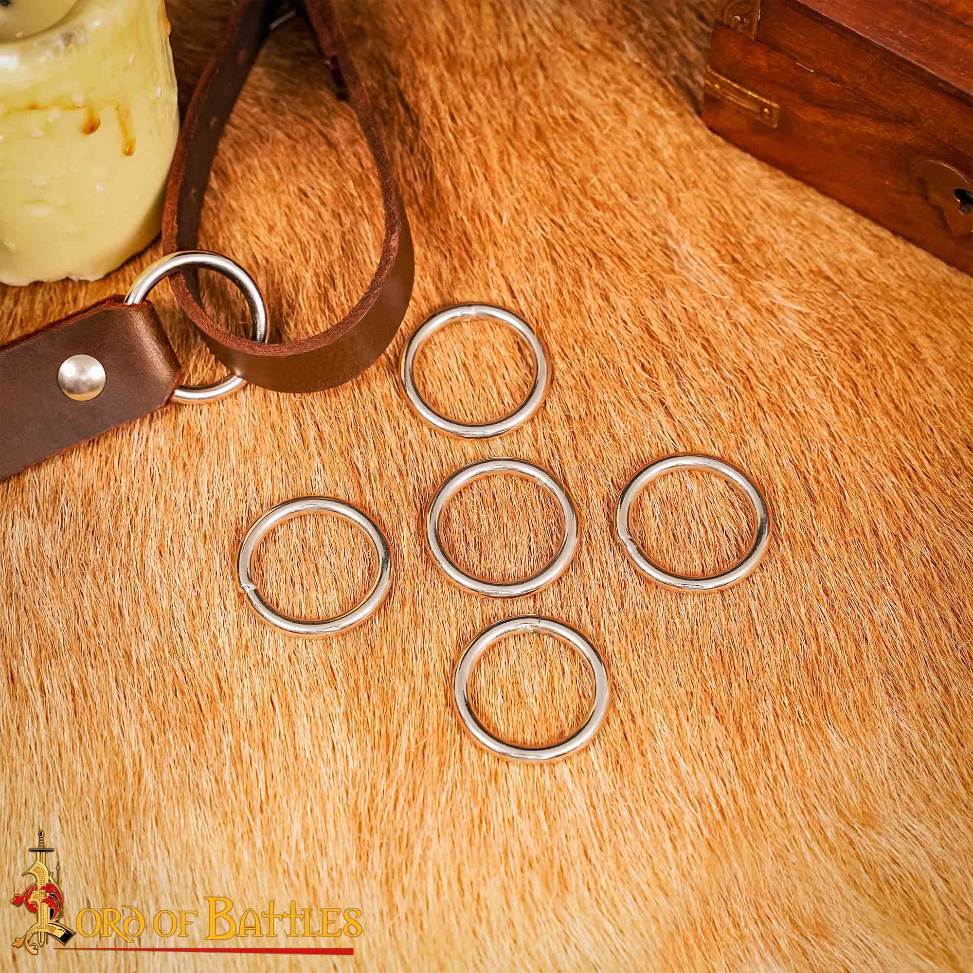 Imagen única de: Set de 5 anillos de acero niquelado, 1 pulgada - imagen 6