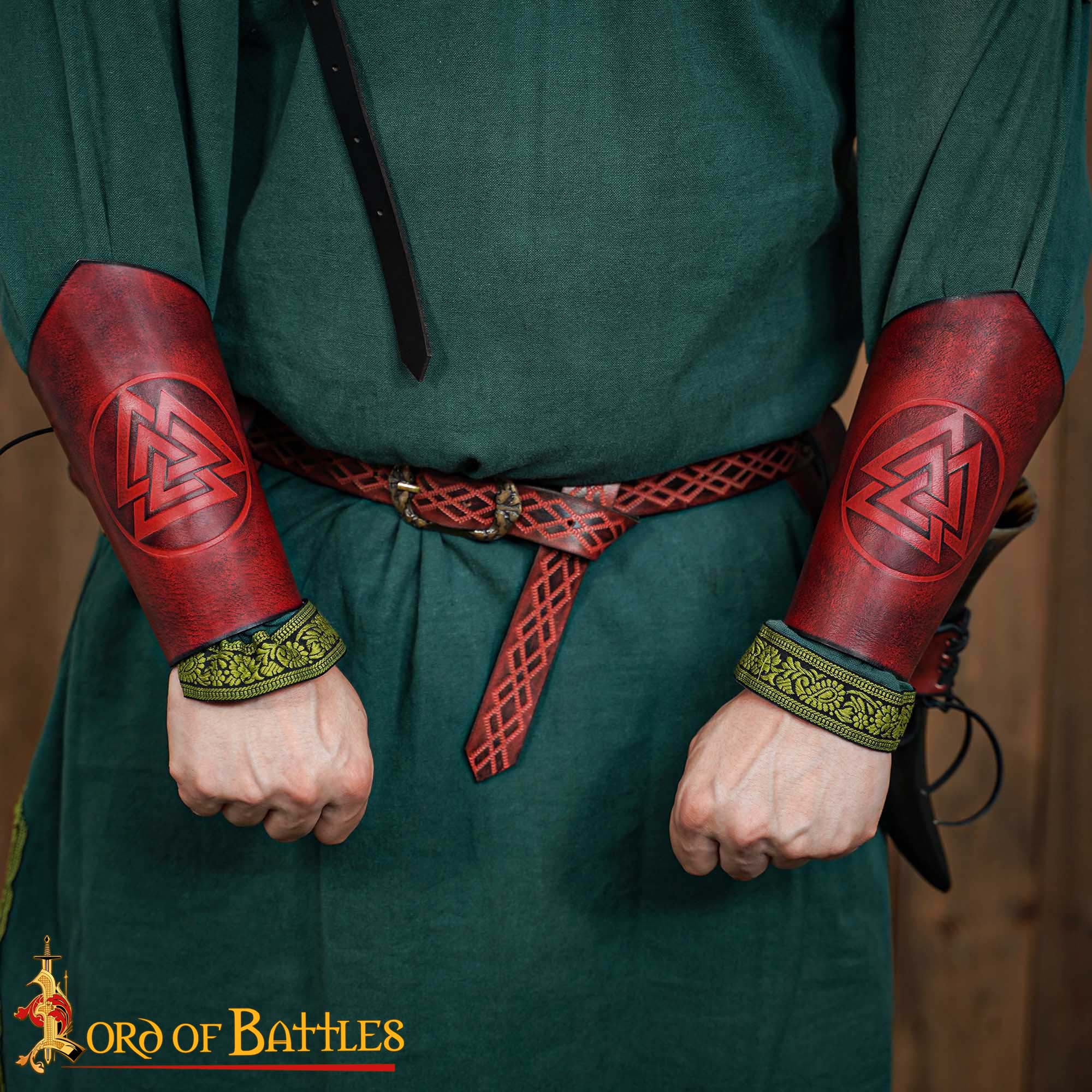 Brazales de cuero con símbolo Valknut - Guerreros - imagen 15
