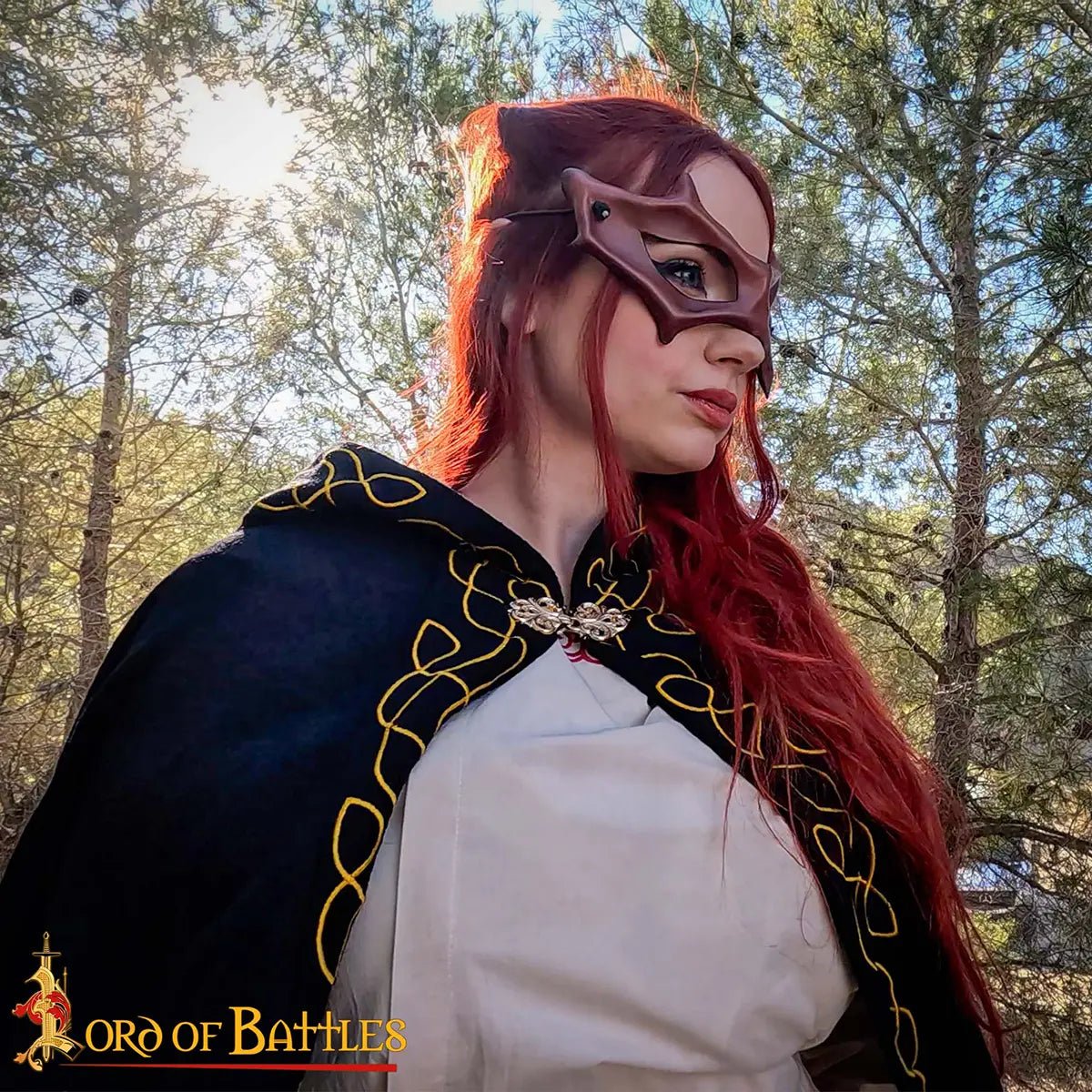 Imagen única de: Máscara de cuero genuino para LARP y cosplay