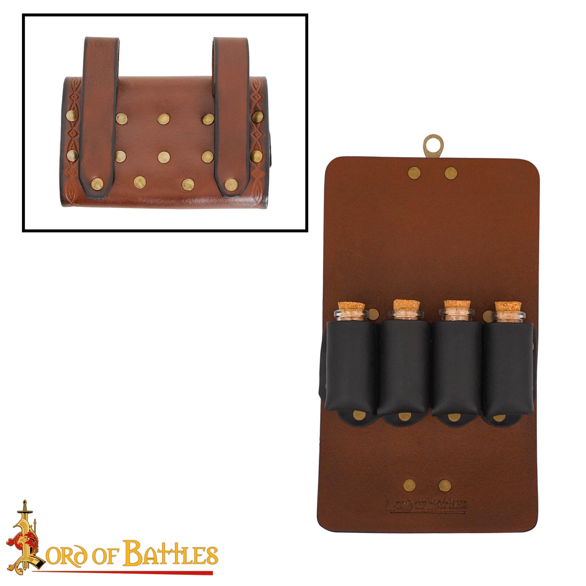 Bolsa de pociones de cuero con 4 frascos - imagen 9