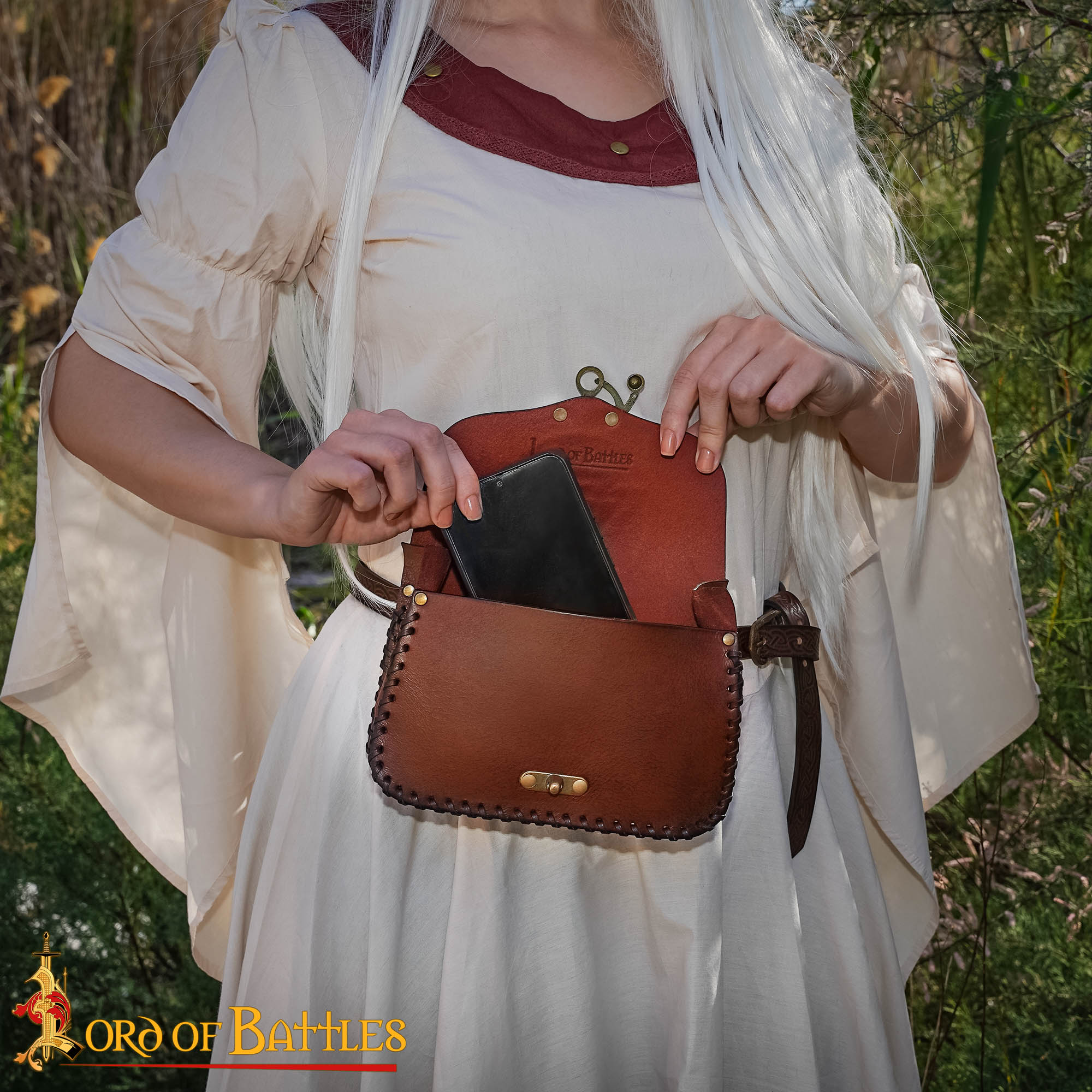 Bolsa de cinturón de cuero Valknut - imagen 18