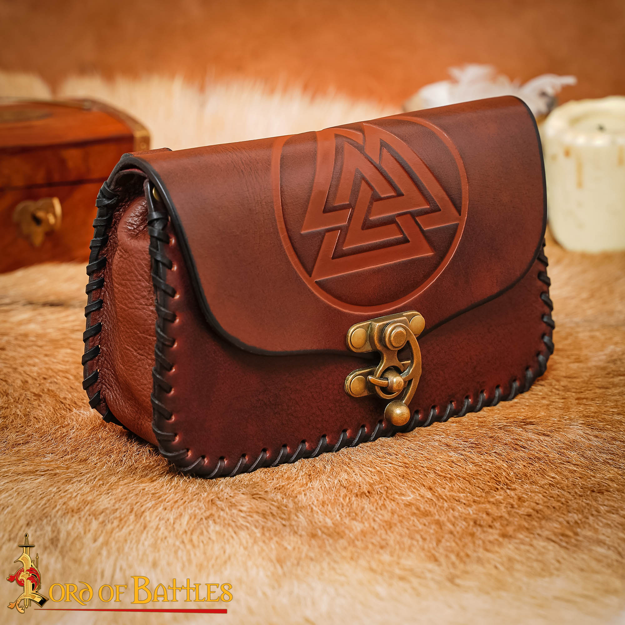 Bolsa de cinturón de cuero Valknut - imagen 11