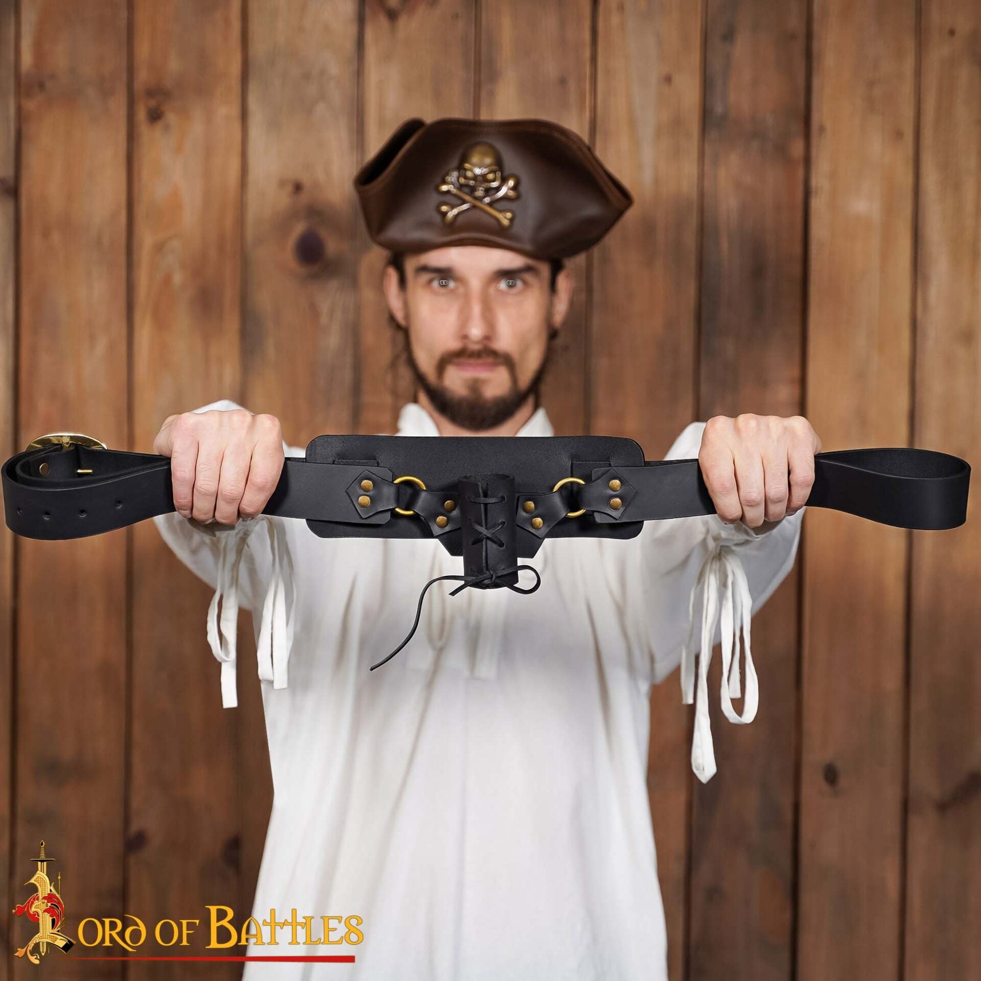 Imagen única de: Baldrica de cuero genuino para espada medieval - imagen 4