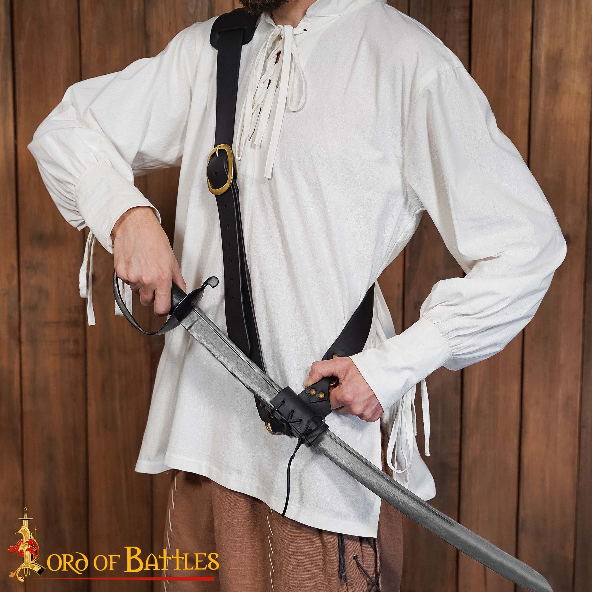 Imagen única de: Baldrica de cuero genuino para espada medieval - imagen 5