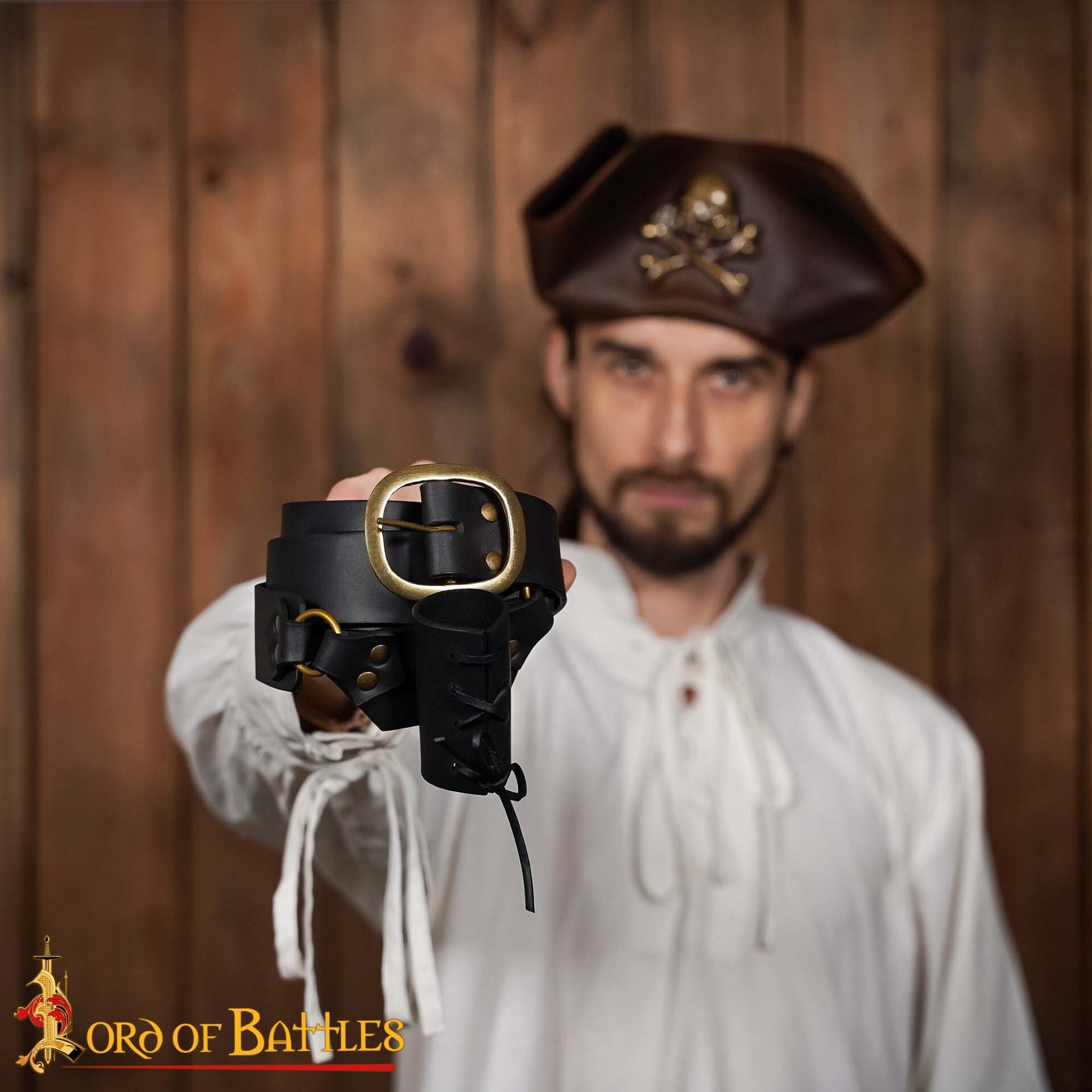 Imagen única de: Baldrica de cuero genuino para espada medieval - imagen 6