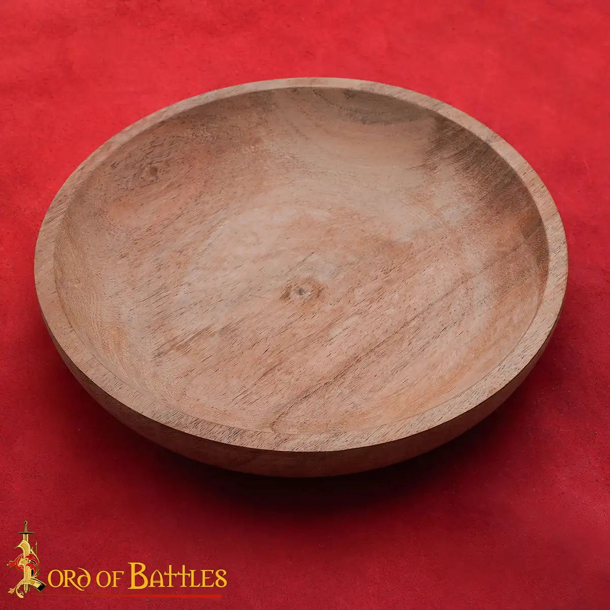 Plato redondo medieval de madera hecho a mano - imagen 2