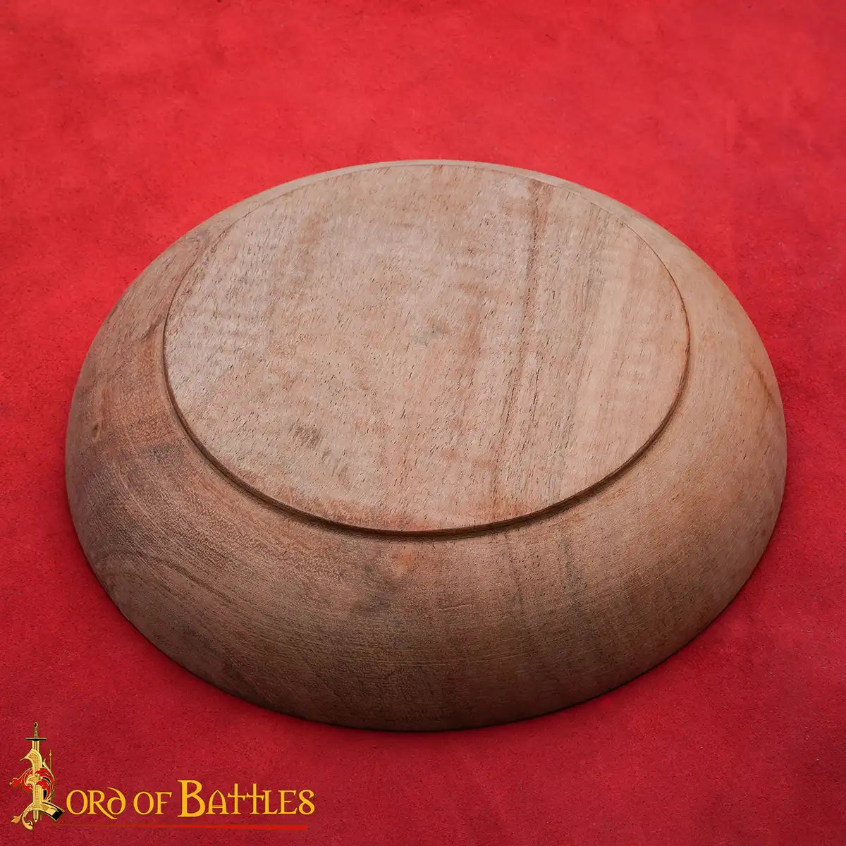 Plato redondo medieval de madera hecho a mano - imagen 4