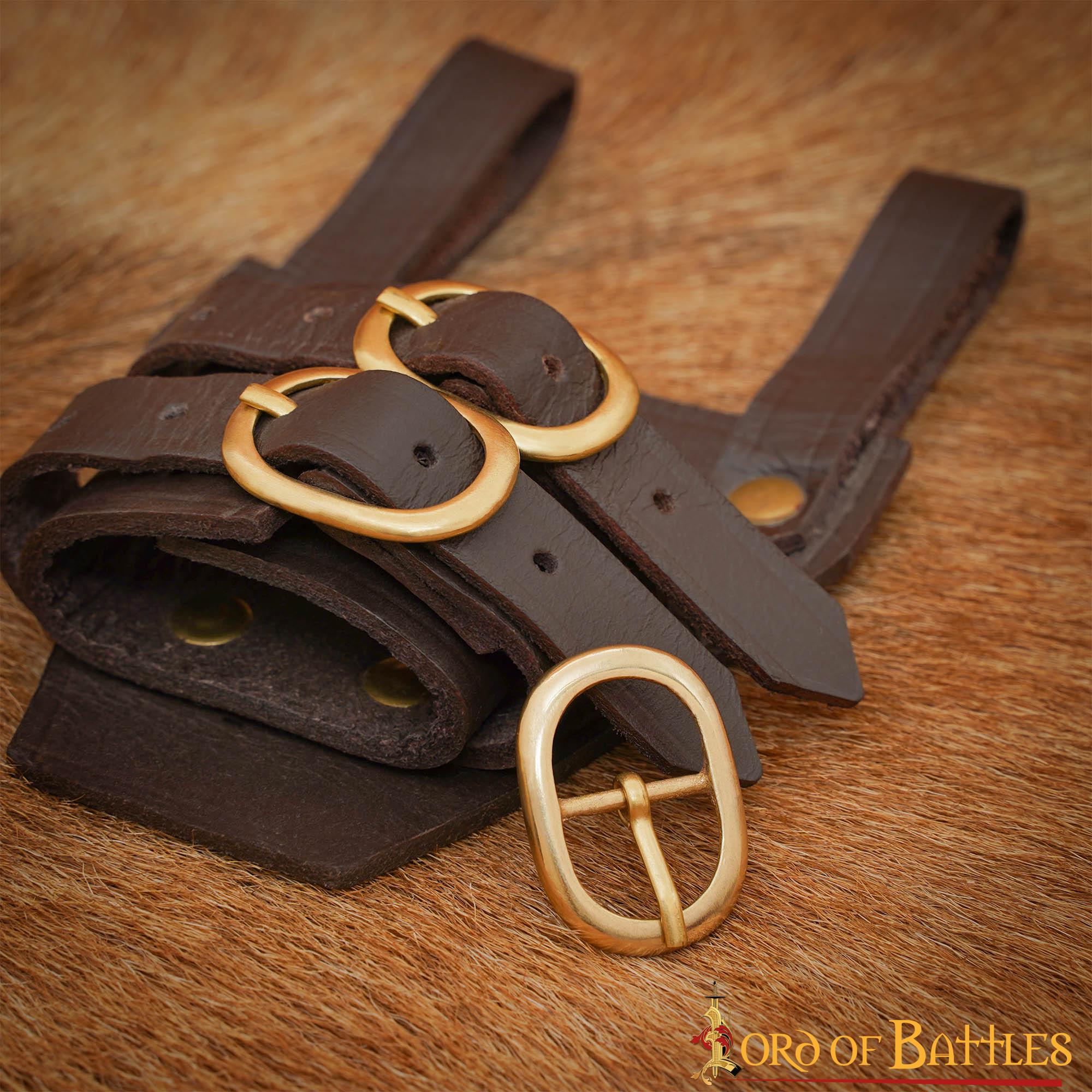 Imagen única de: Juego de Hebillas de Cinturón Medievales Ovaladas de Latón (3 Piezas) - para Marroquinería, Prendas de Vestir y Accesorios