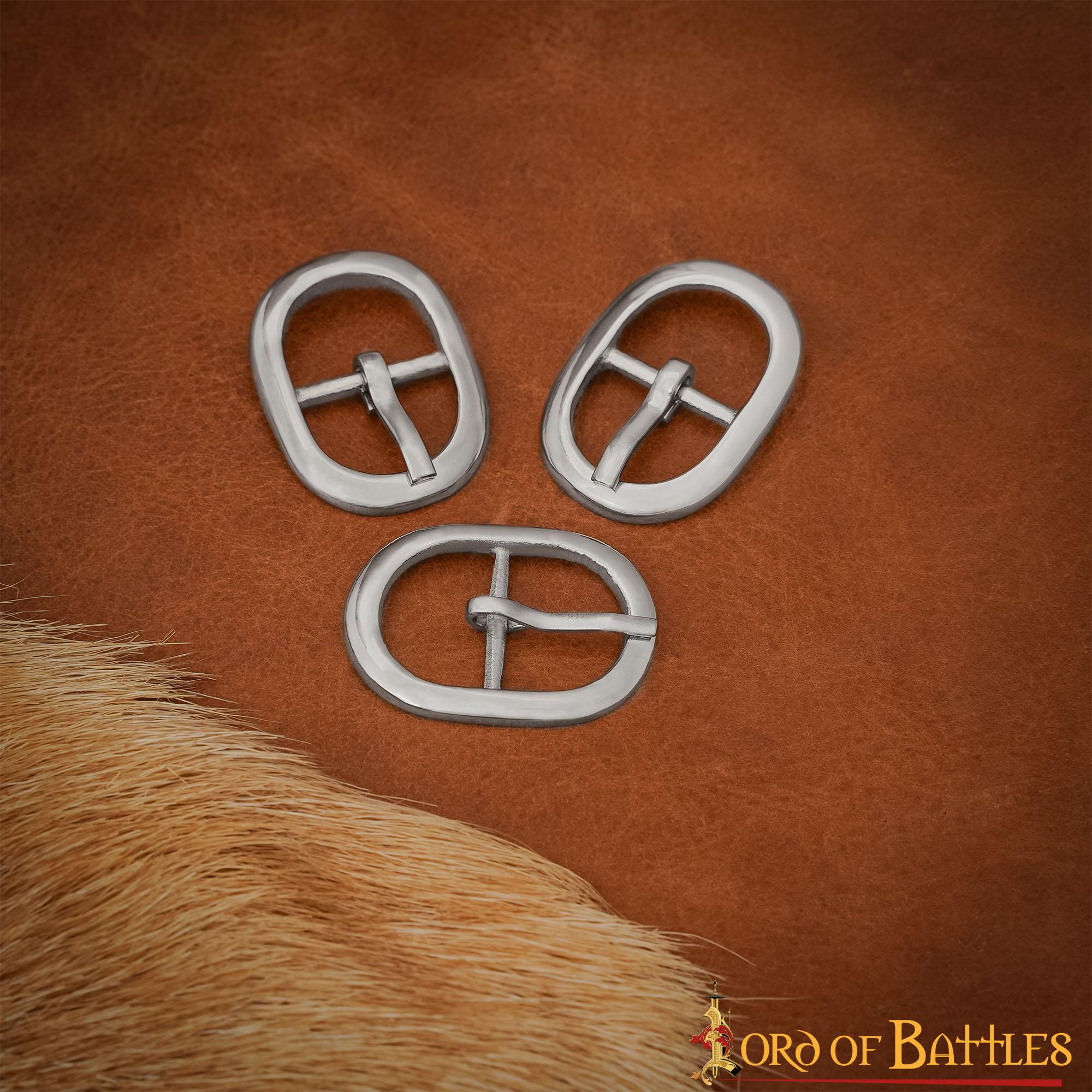 Imagen única de: Set de 3 hebillas ovaladas medievales de acero niquelado, 1,7 cm - imagen 10