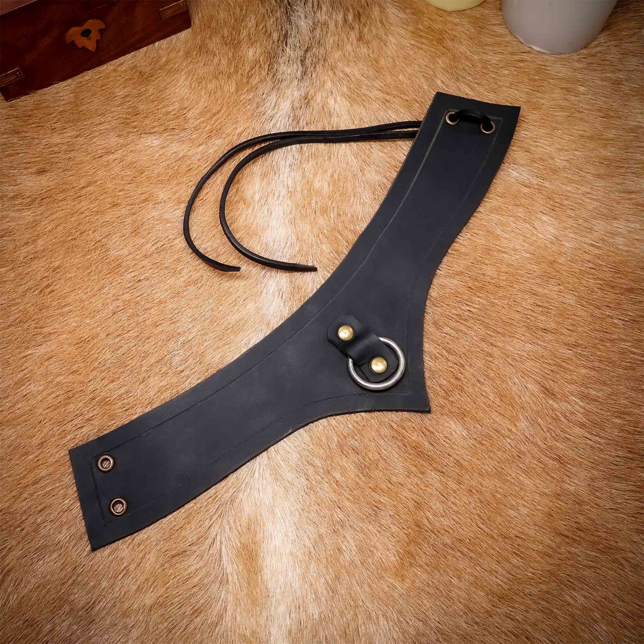 Accesorio de cuero genuino con anilla de acero para LARP y cosplay - imagen 19