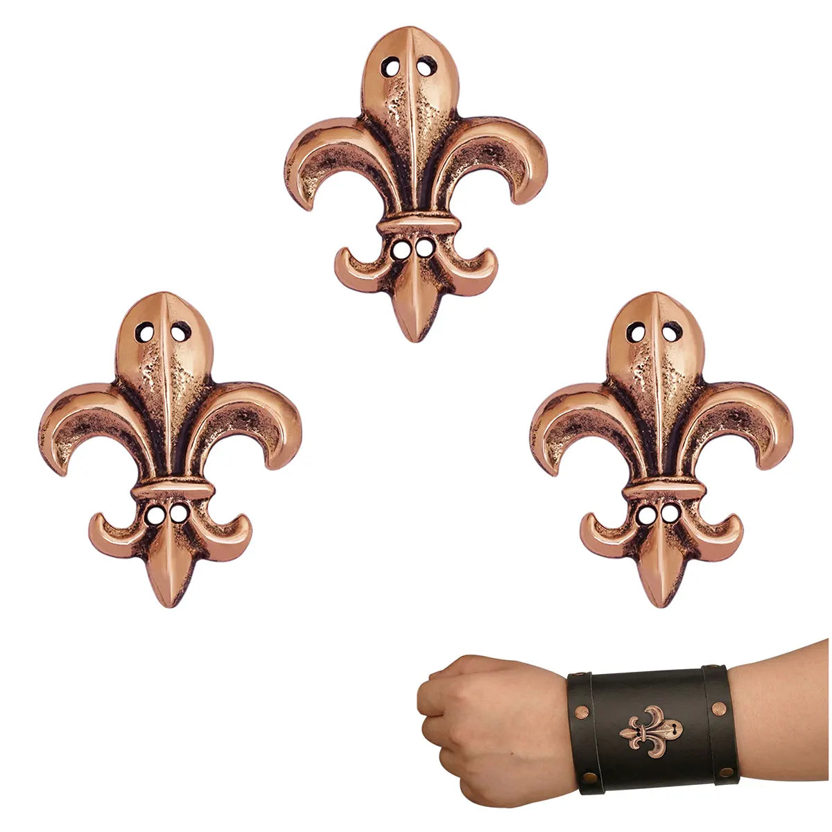 Montura de cinturón Fleur-de-Lis en bronce (siglos XII–XV), acabado envejecido - imagen 18