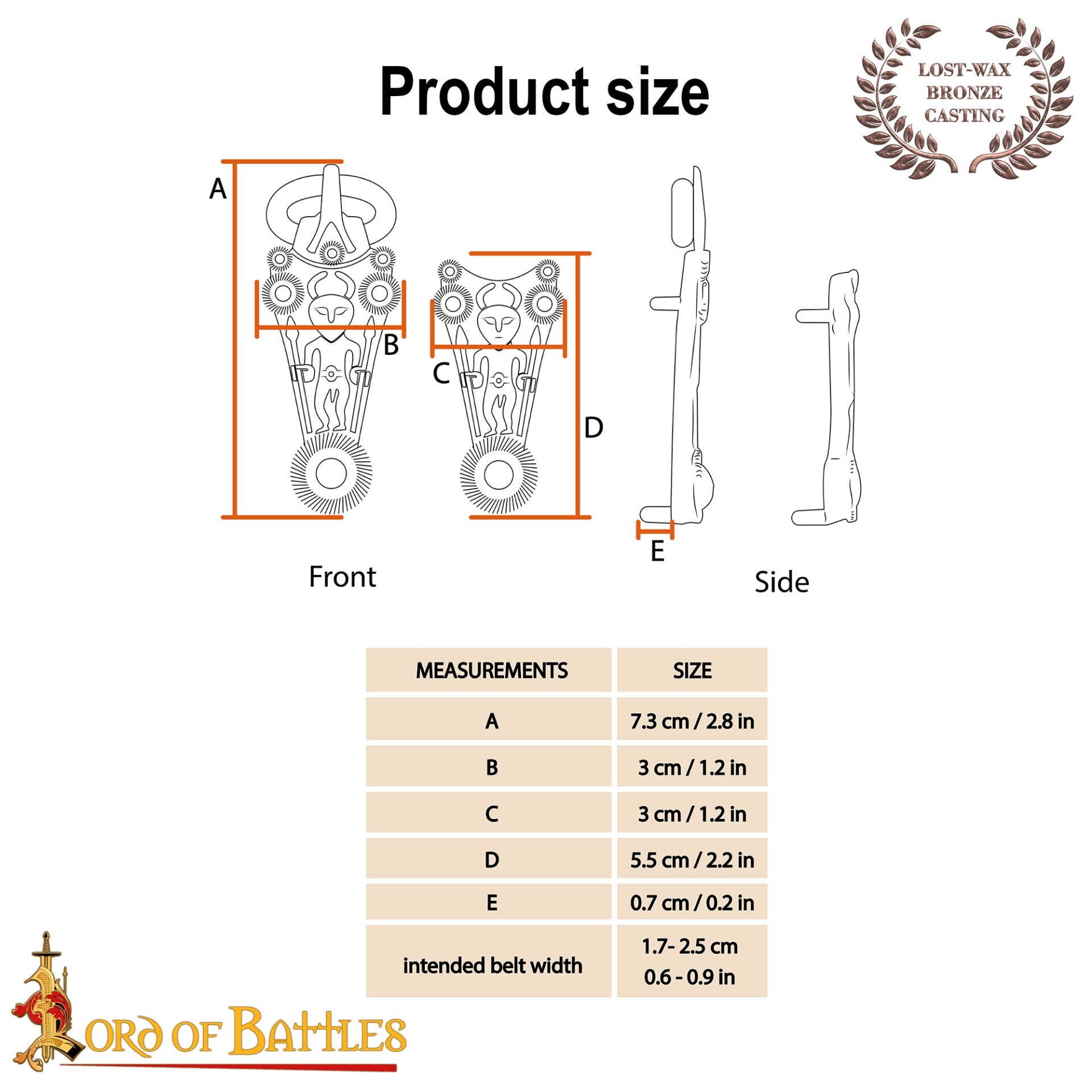 Set de herrajes de cinturón medieval en bronce (1,7–2,5 cm) - imagen 11