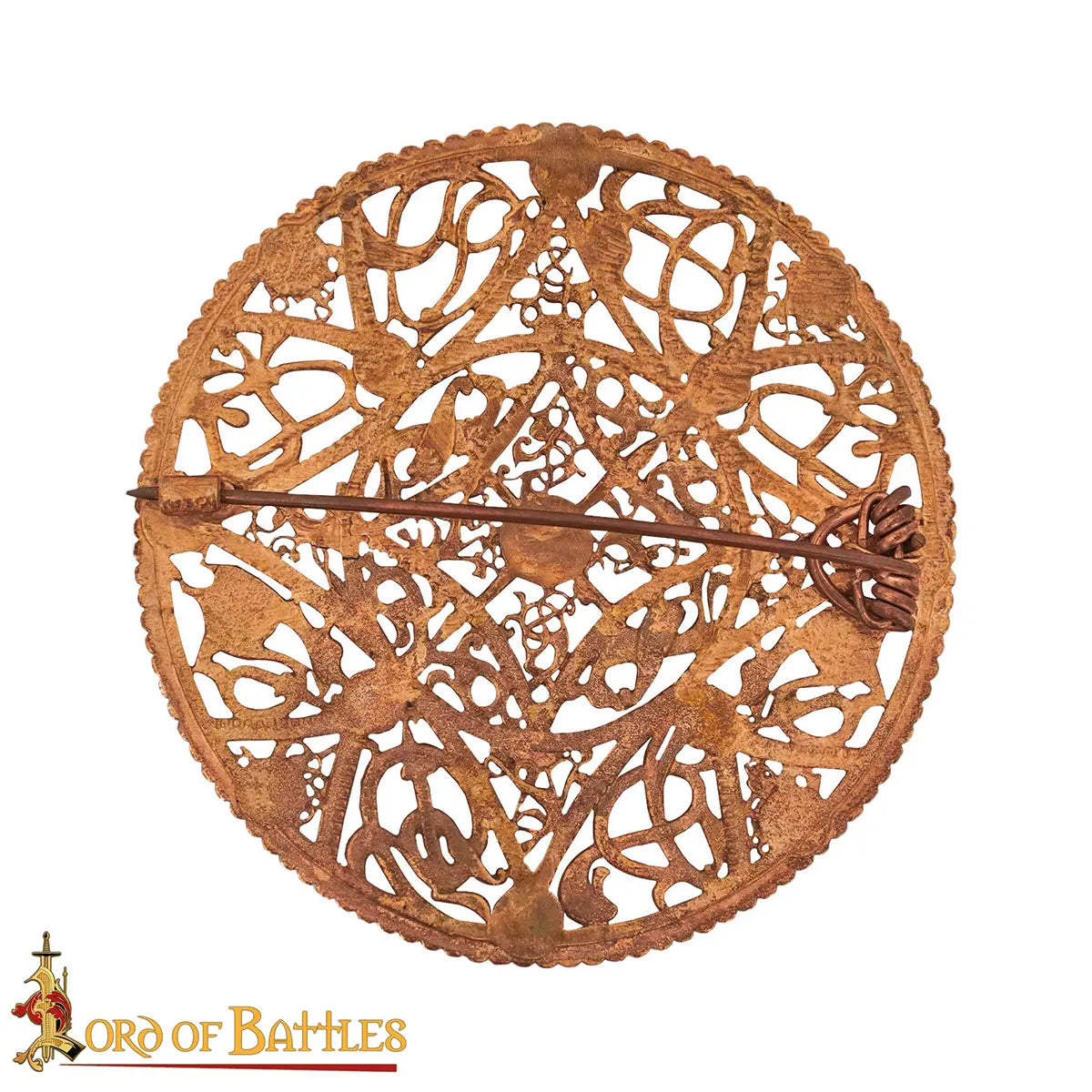 Broche disco vikingo de bronce con filigrana estilo Urnes, 6 cm - imagen 8