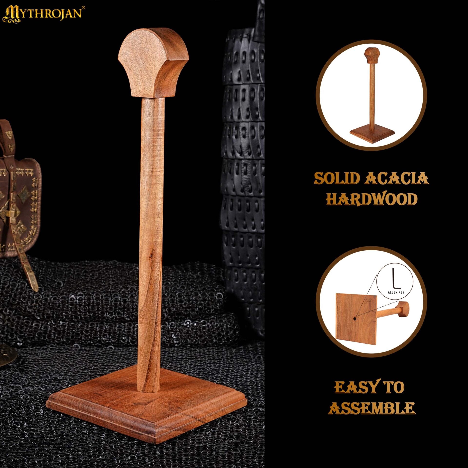 Soporte de madera para cascos — Medieval, vikingo y romano - imagen 13