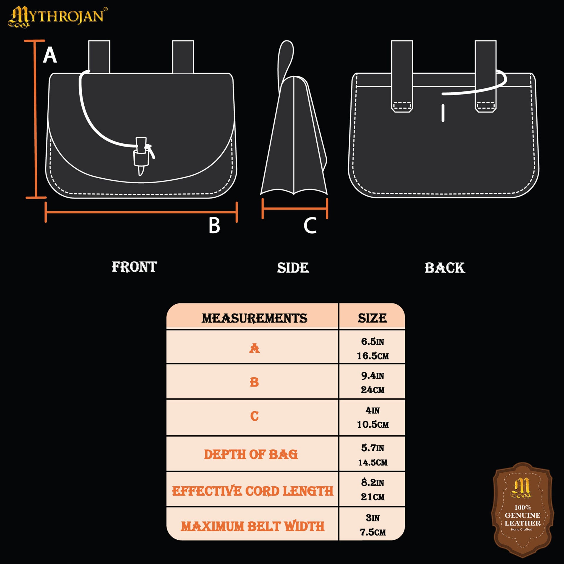 Imagen única de: Mythical Venture Medieval Leather Bag - Full Grain Brown Bolsa para Larp y Temas Medievales