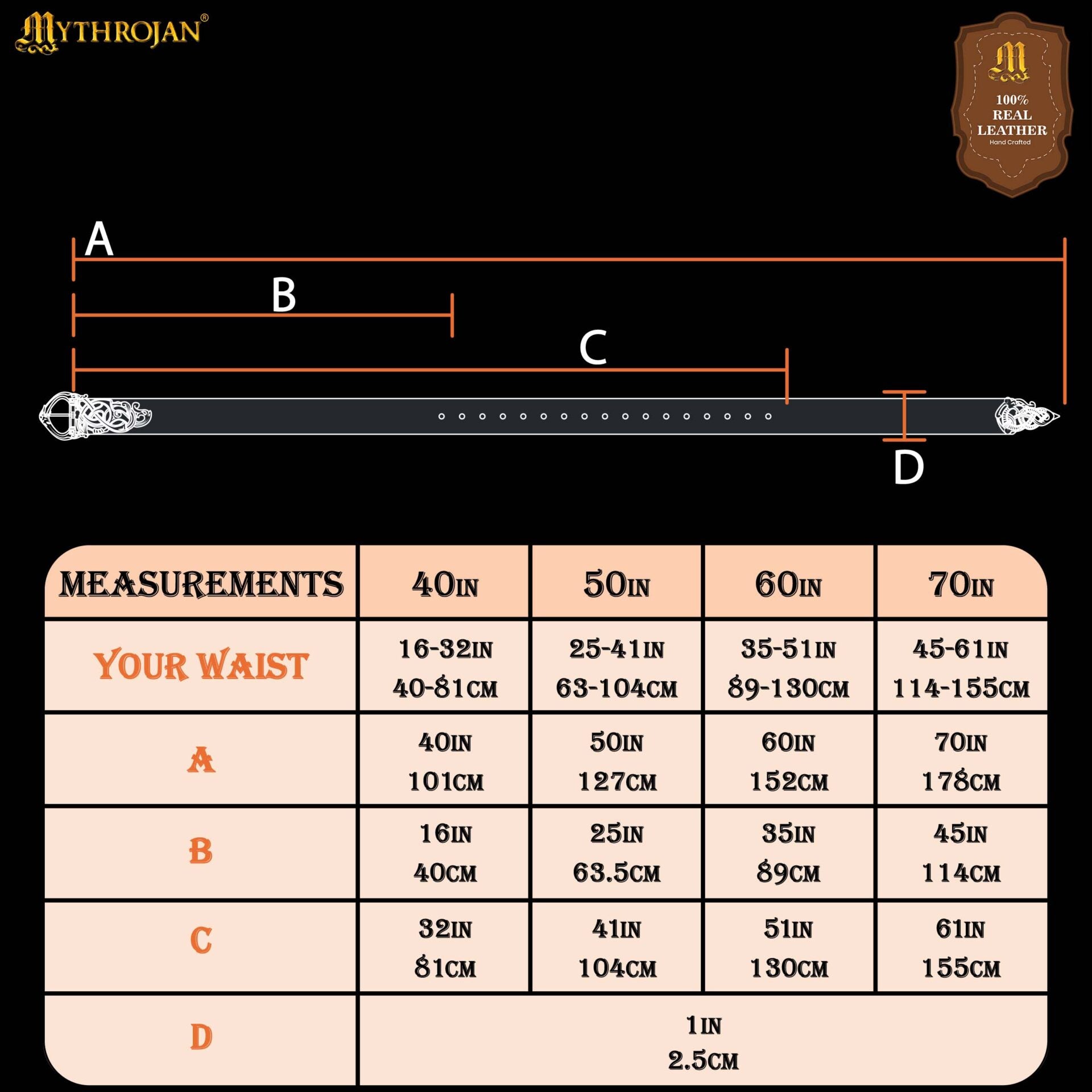 Imagen única de: Cinturón vikingo de piel con serpiente y hebilla de latón