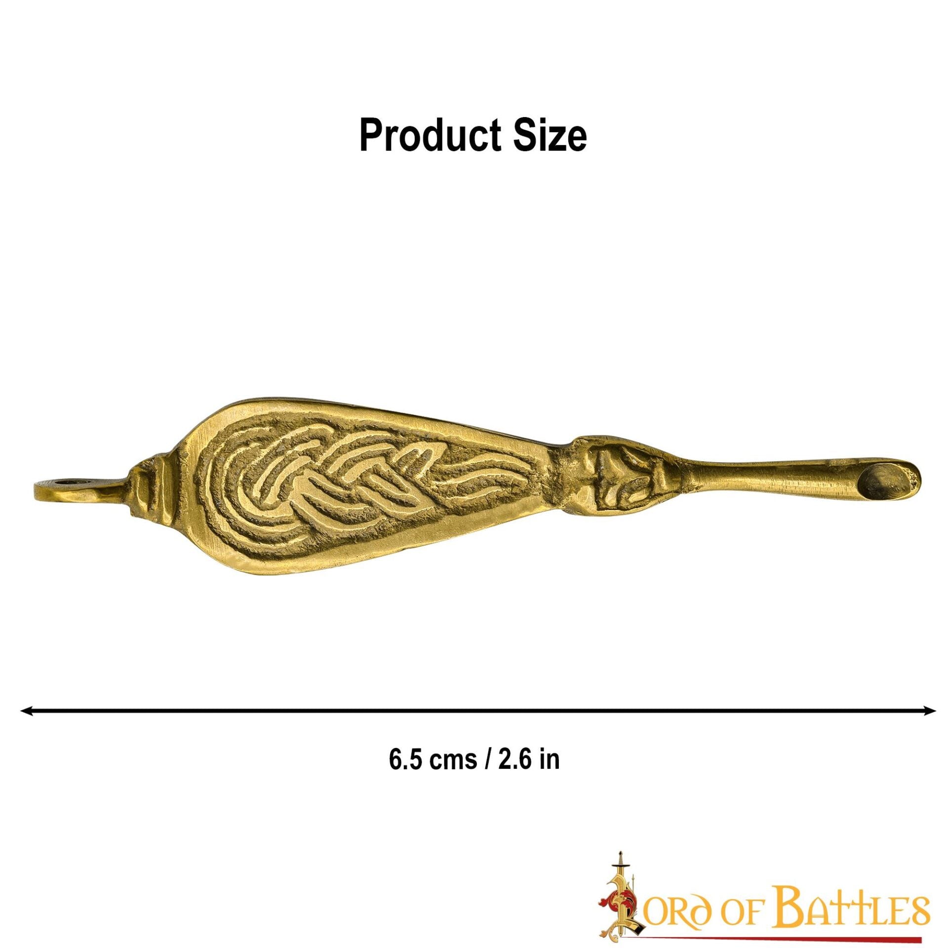 Limpiador de oreja vikingo de latón macizo ornamentado - imagen 3