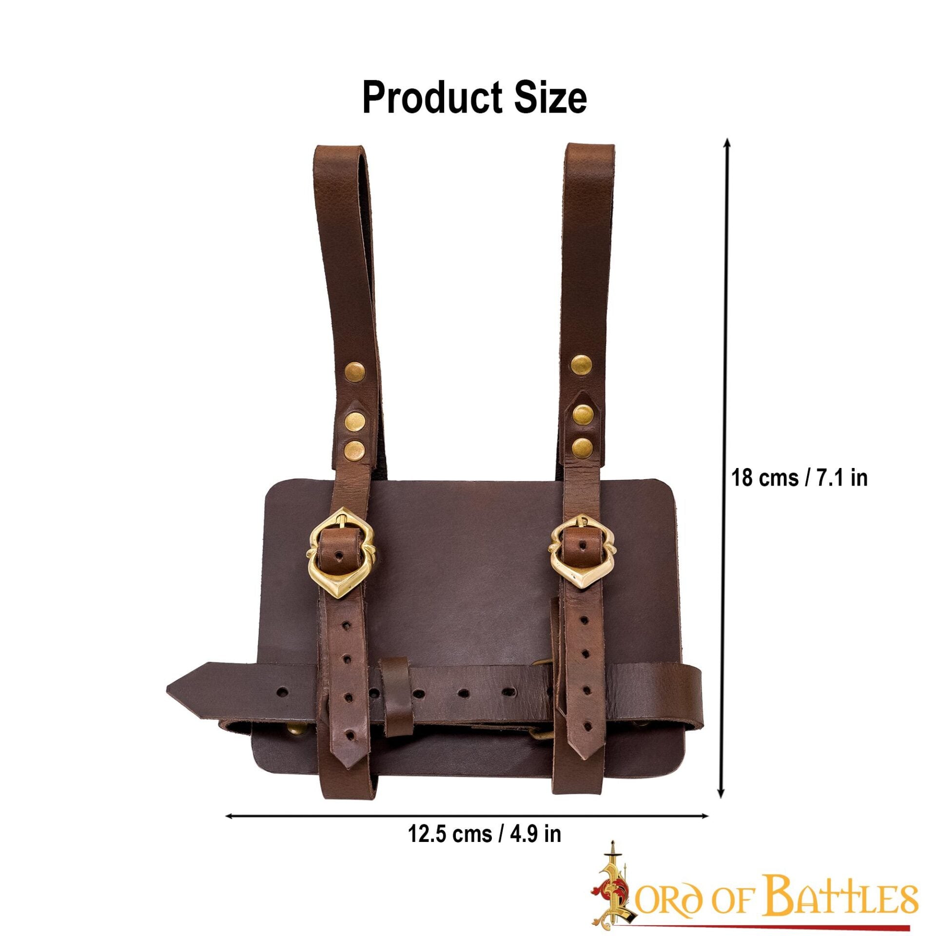 Porta diario medieval de cuero con hebillas de latón - imagen 11