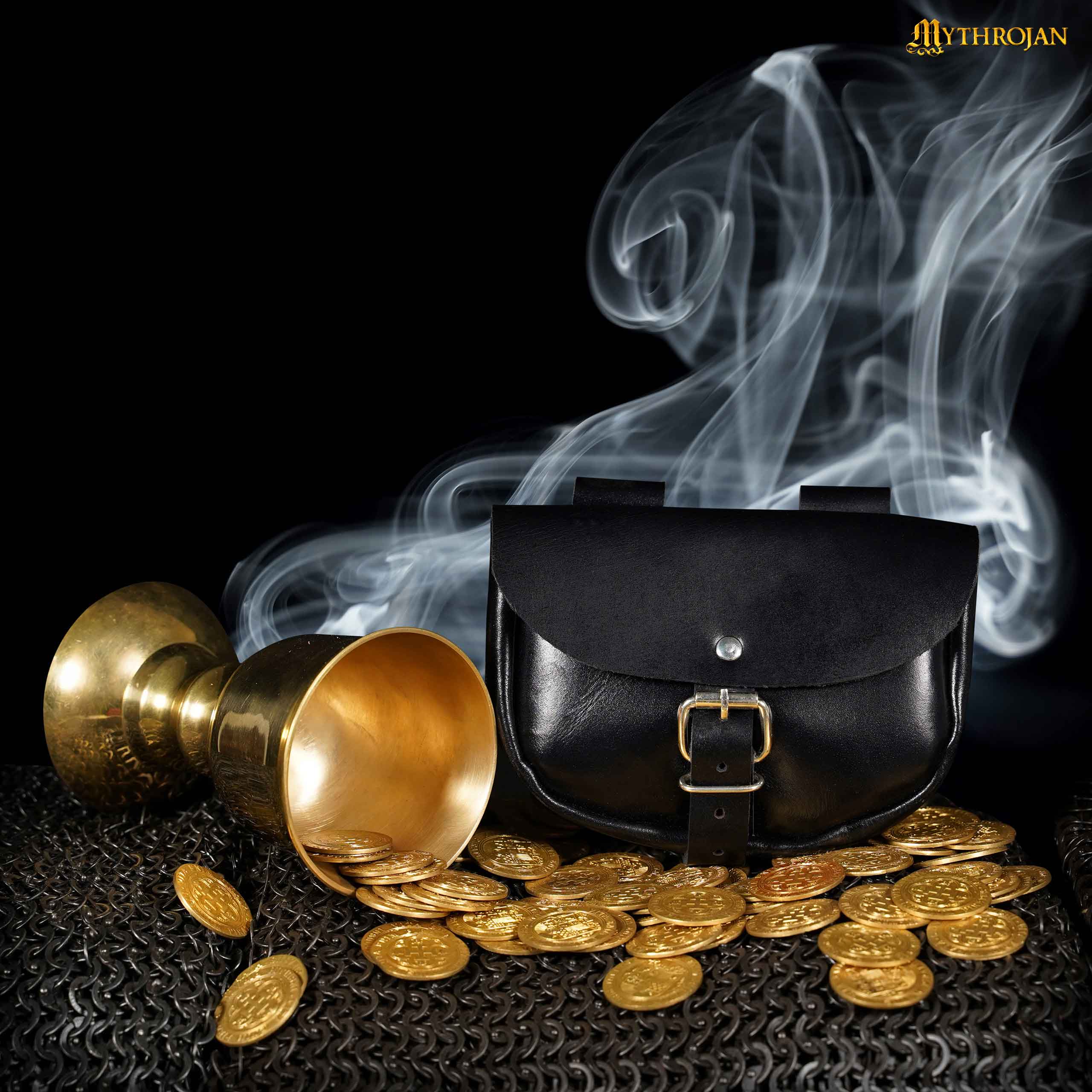 Bolsa de cinturón medieval de cuero para LARP, SCA y Renacimiento - imagen 11