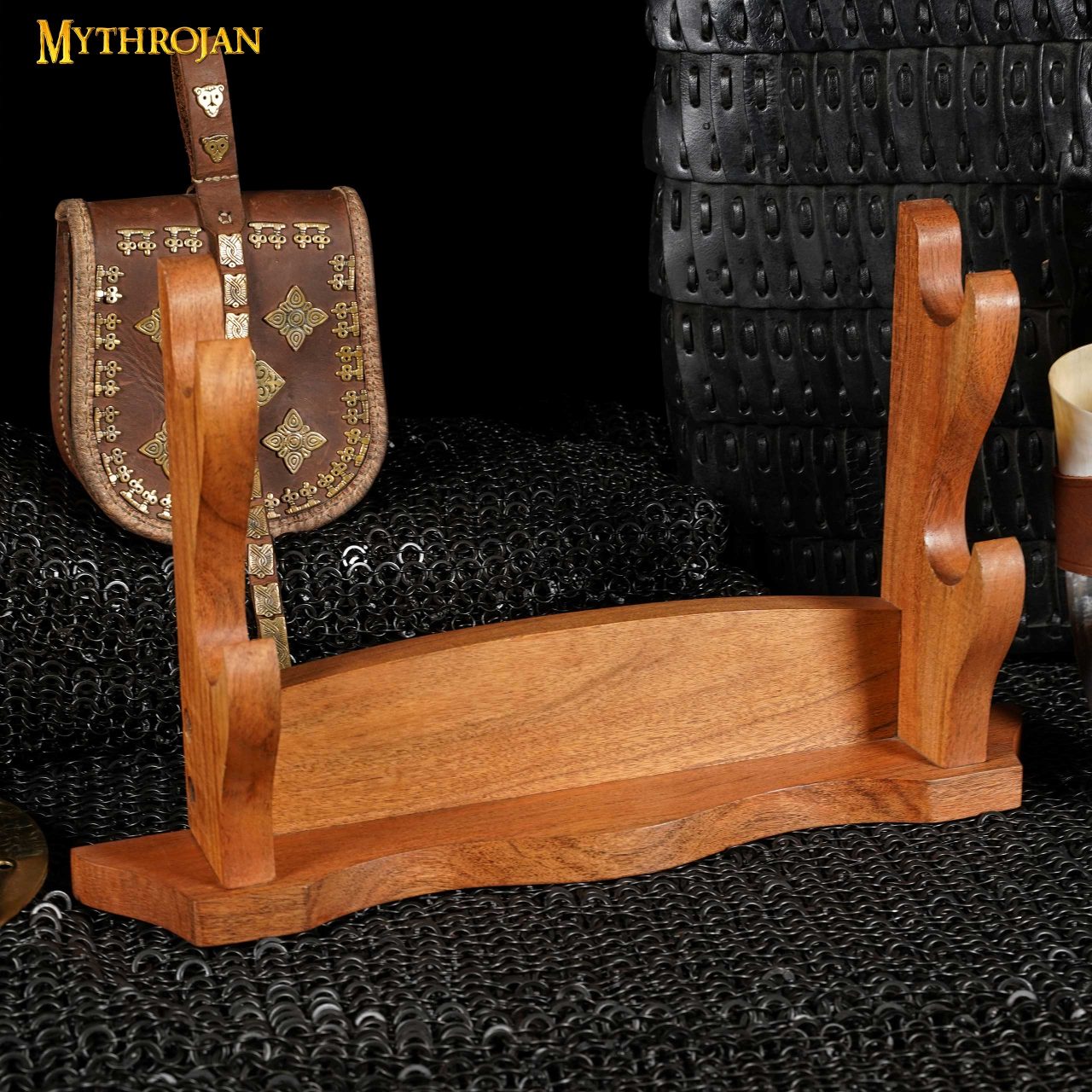Soporte para espadas de madera maciza, dos niveles - imagen 18