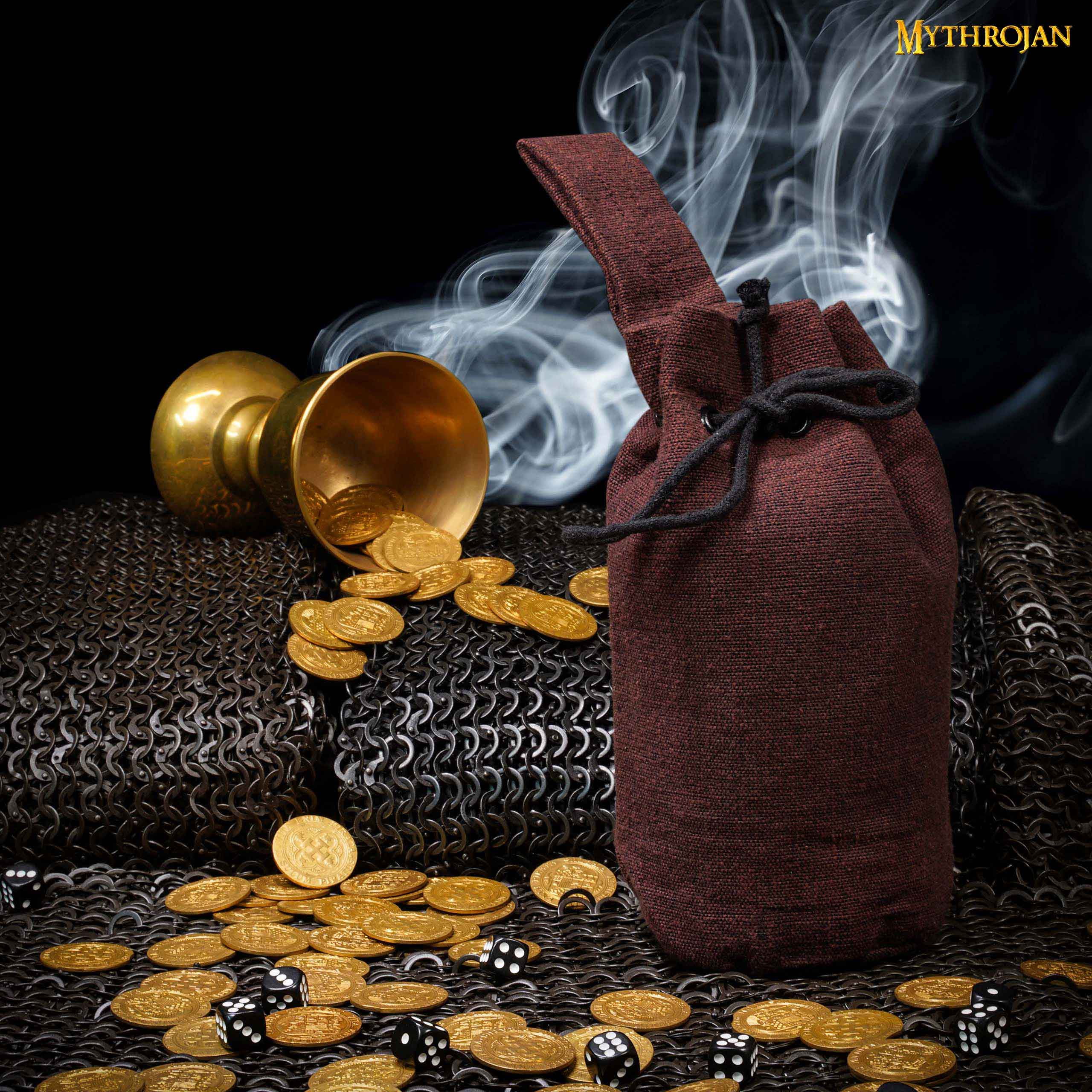 Bolsa de cinturón medieval con cordón (lona de algodón o 70% lana) - imagen 9
