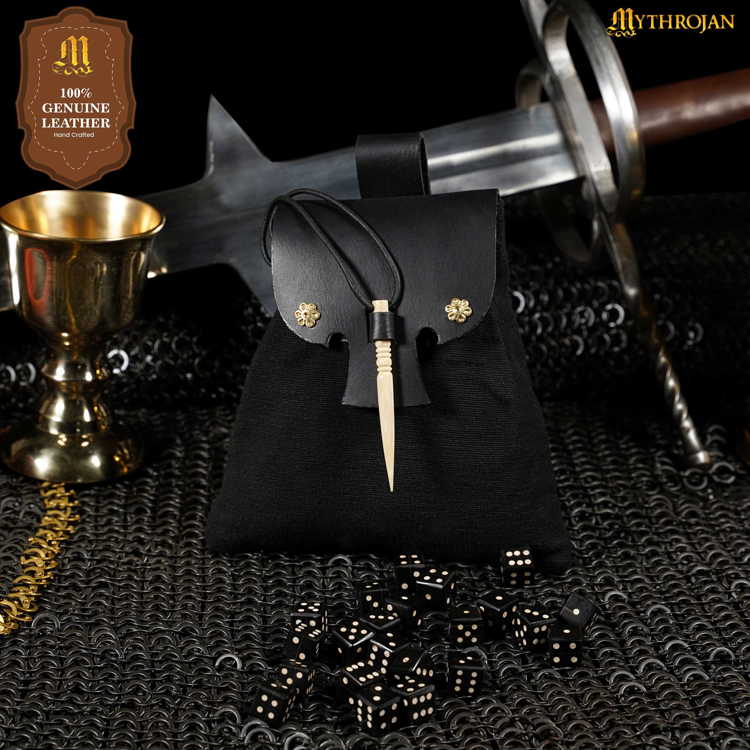 Bolsa de cintura medieval Mythrojan Gold and Dice - imagen 6