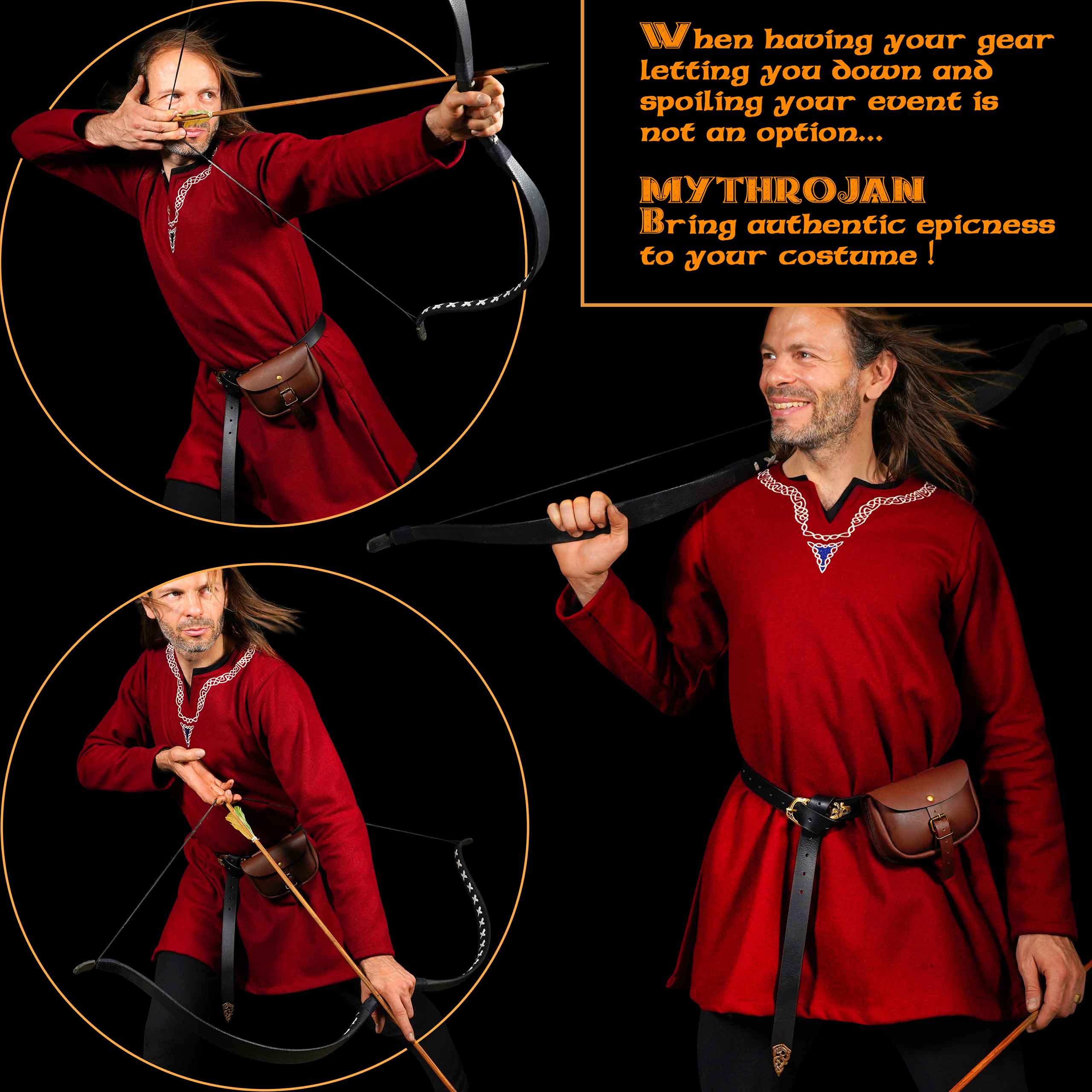 Bolsa de cinturón medieval de cuero para LARP, SCA y Renacimiento - imagen 18